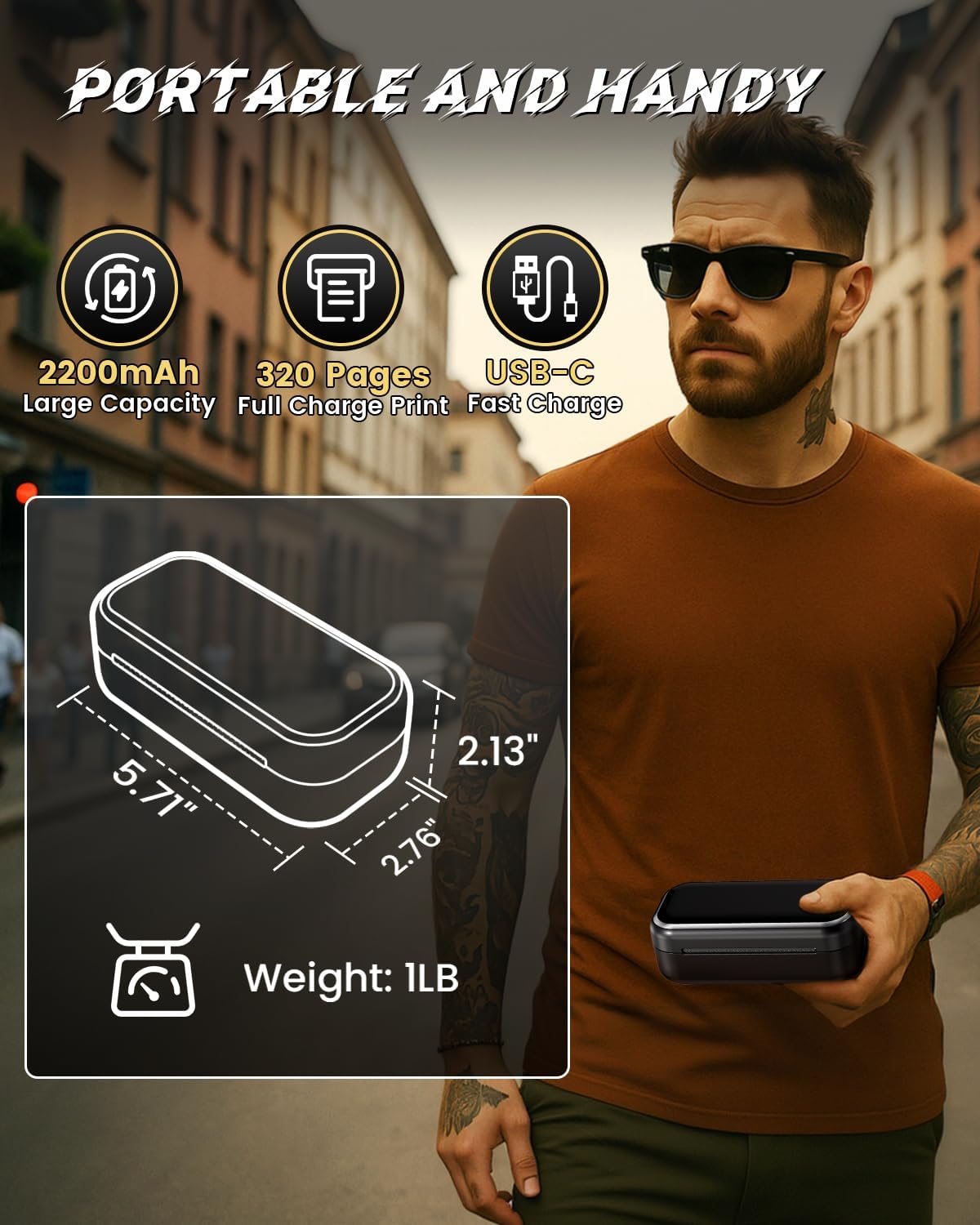 Phomemo Tattoo Stencil Printer with 30pcs Transfer Paper, 2026 Mini Tattoo Stencil Printer, AI Creative Bluetooth Tattoo Printer Machine Easy to Use for Tattoo Beginners, Enthusias, Artists