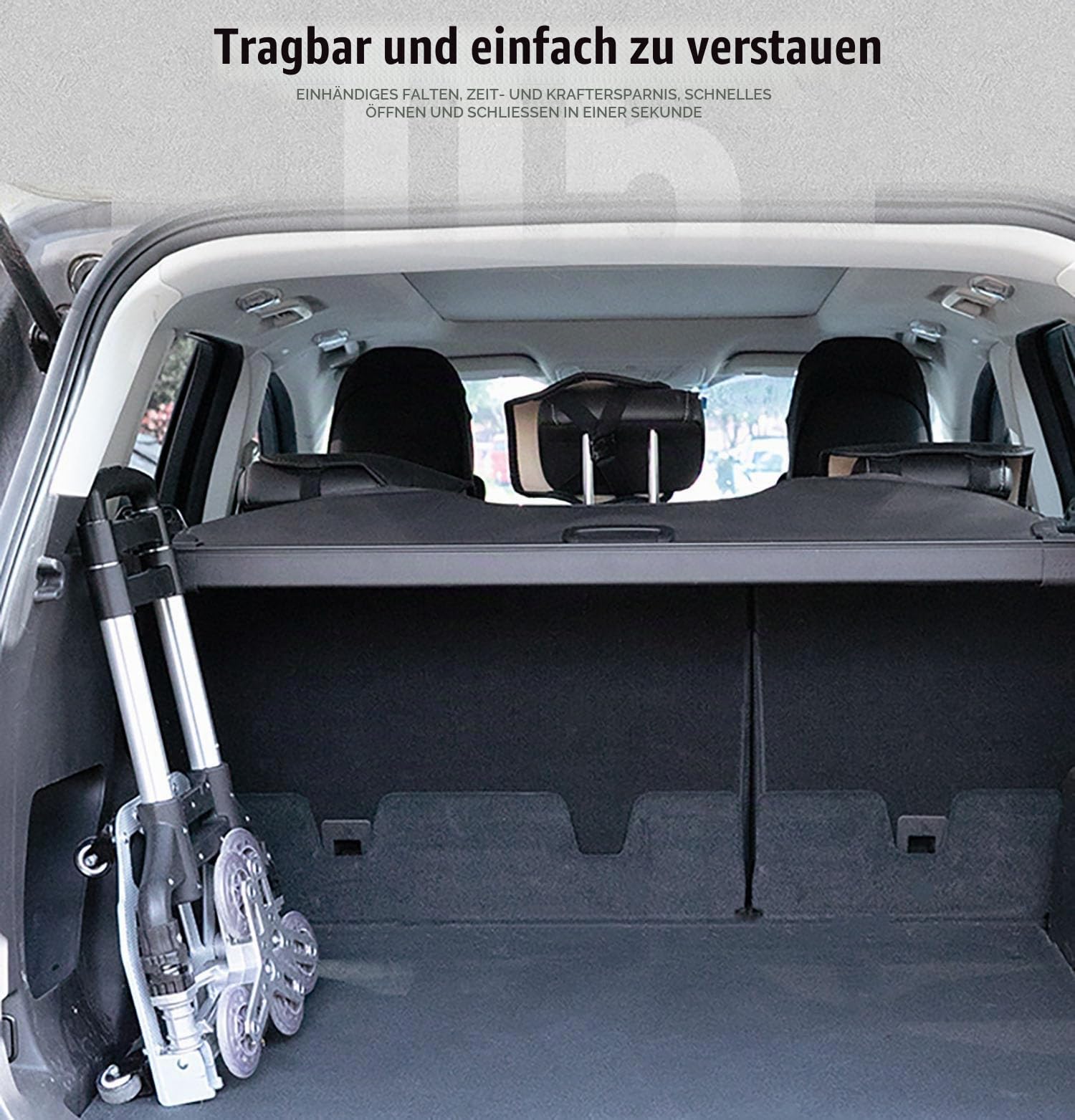 Sackkarre Aluminium Treppensteiger Klappbar Treppensackkarre Belastbarkeit 80kg Transportkarre mit Elastischen Seilen, Teleskopgriff 61-106 cm Höhenverstellbar für Zuhause, Einkaufen, Umzüge & Lager