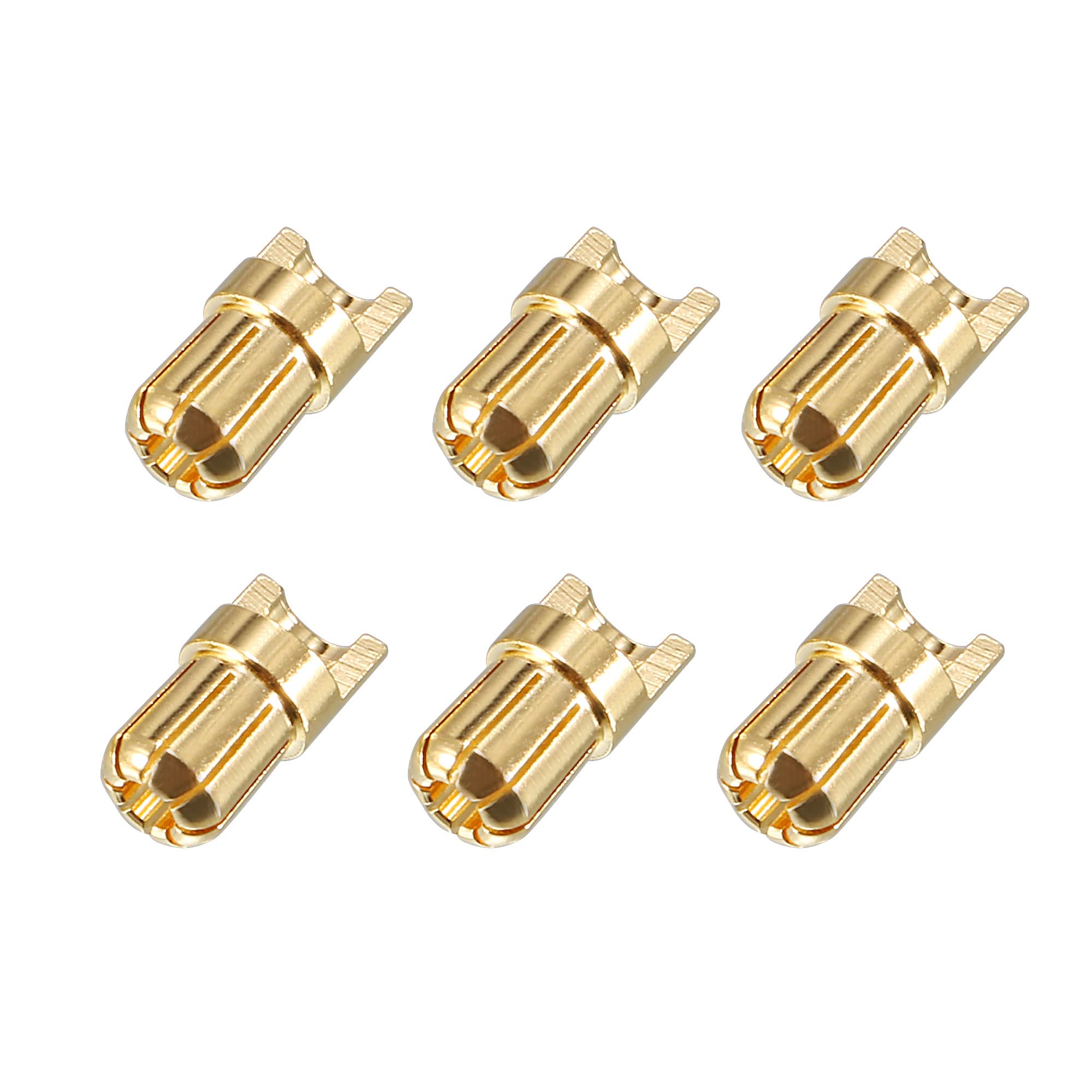 uxcell 6.5mm Bullets Connector Gold Plated Banana Plugs Male for RC Battery ESC Motor 6pcs