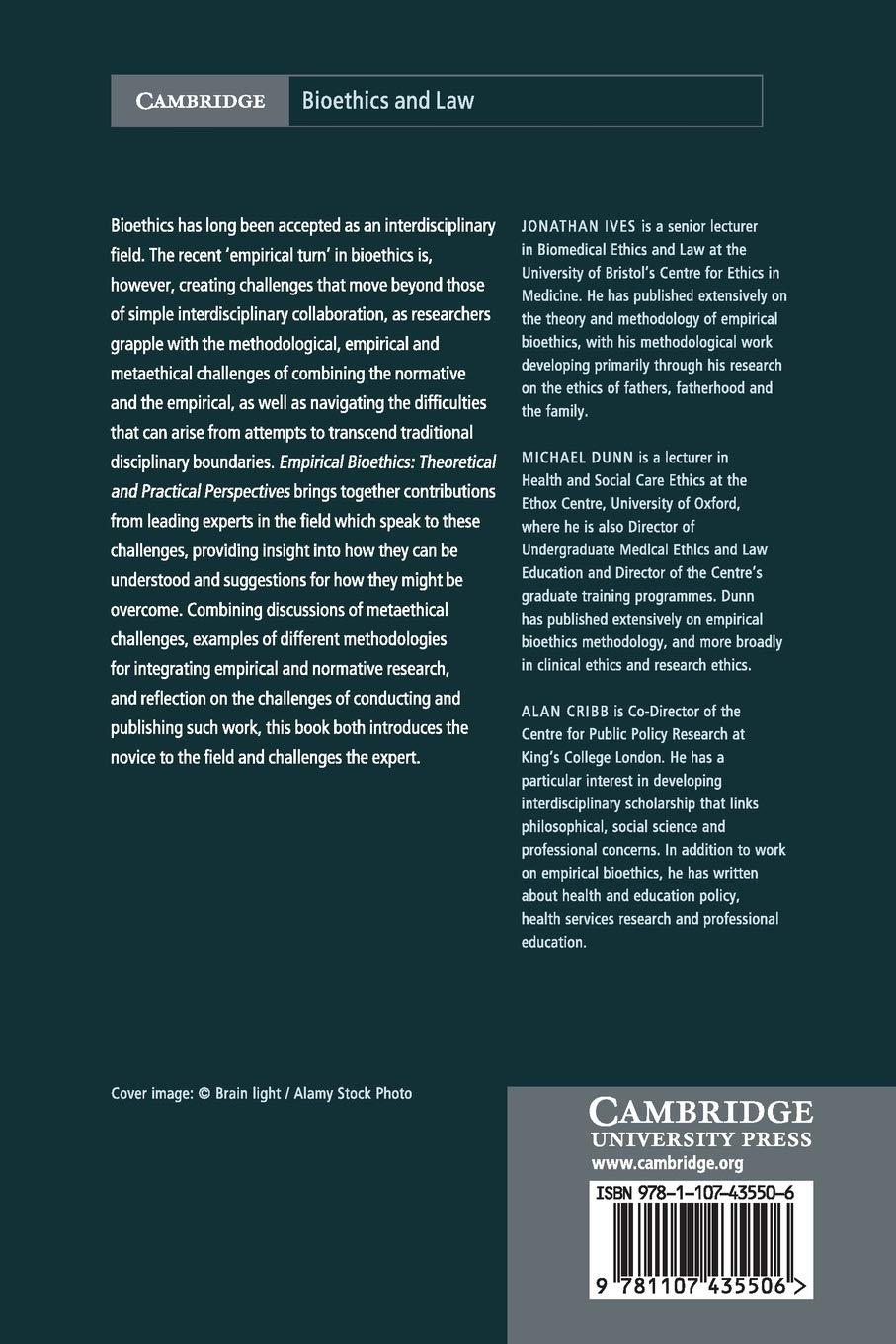 Empirical Bioethics: Theoretical and Practical Perspectives