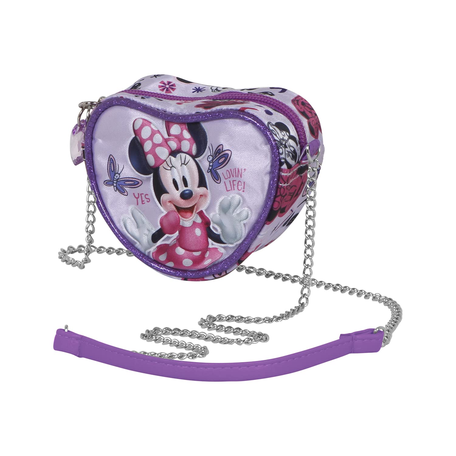 Minnie Mouse Butterflies-​Sac à Bandoulière Mini Coeur, Lilas