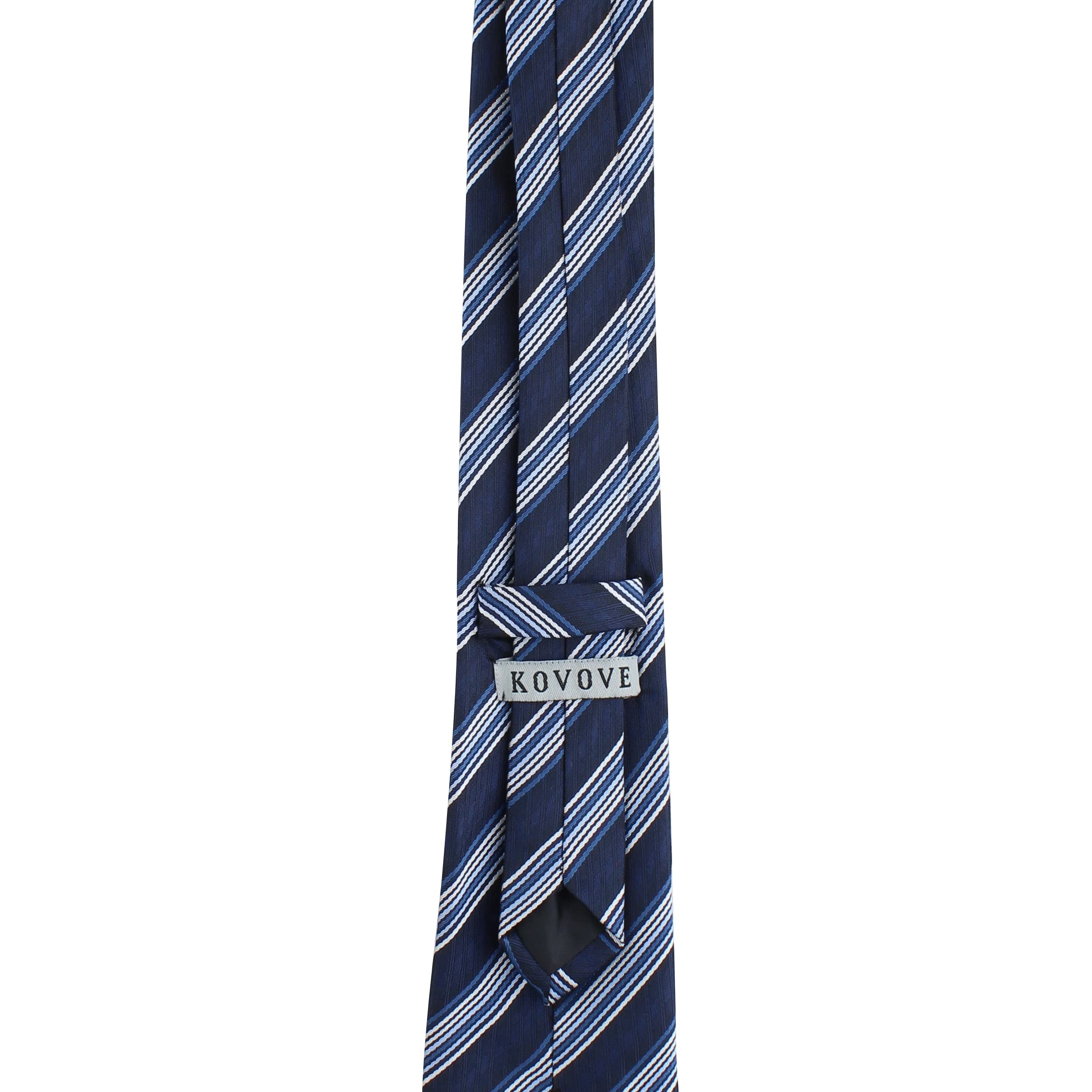 Kavove The Pleasing Striped Blue Necktie For Men - Image 7 thumbnail