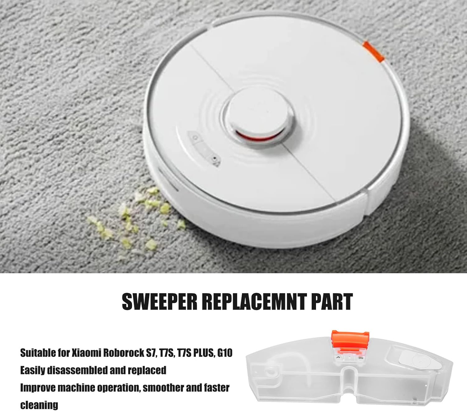 Water Tank for S7 Replacement Part, Sweeper Accessories Compatible with S7 T7S T7S PLUS G10