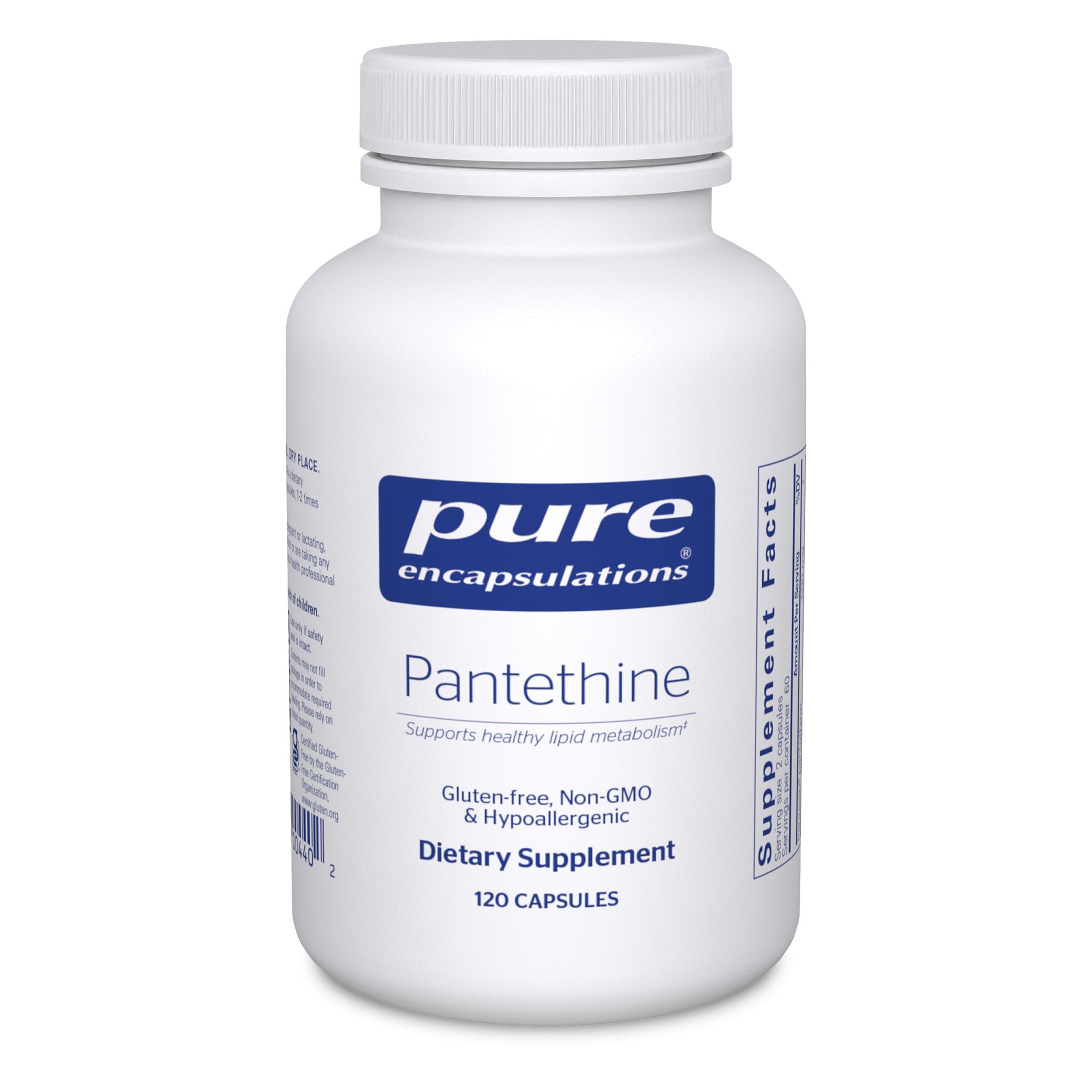 Pure Encapsulations Pantethine | Hypoallergenic Supplement Supports Healthy Lipid Metabolism and Cardiovascular Function | 120 Capsules