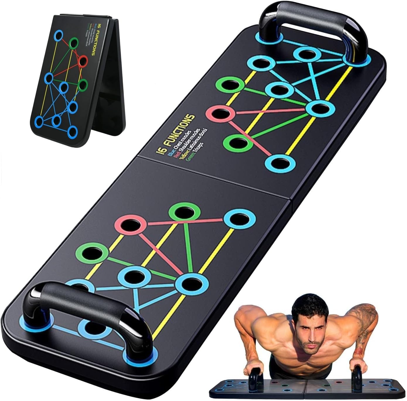 flintronic Push Up Bar/Board, Pushup Stand/Board, Struttura Antiscivolo Robusta, per Uomini e Donne Allenamento Muscolare e Allenamento della Forza