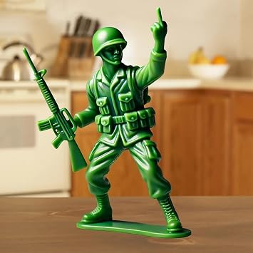 Funny Green Army Men & Blue Navy Statues - Middle Finger Resin Soldiers for Desk Pranks, Military Gag Gifts Adults 1-3PCS(Blue,3)