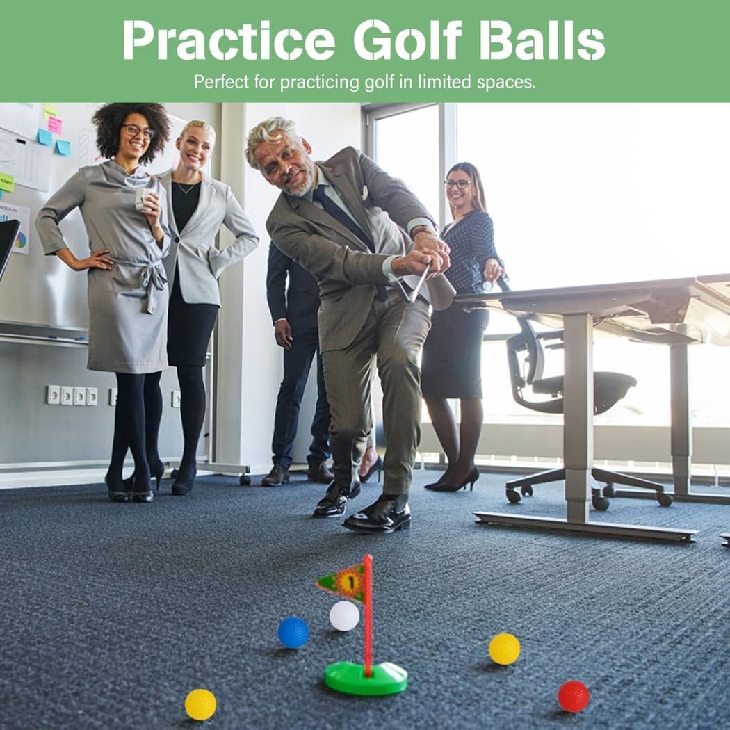 125 Pcs Hollow Training Golf Balls, Multi-Colored Practice Balls for Indoor & Outdoor Use, Limited Flight, Golf Party Decorations
