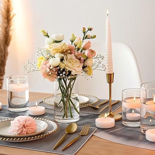 Miniatura 3 de 12 jarrones cilíndricos de vidrio para centros de mesa, jarrones transparentes para decoración de bodas y decoración del hogar en interiores,