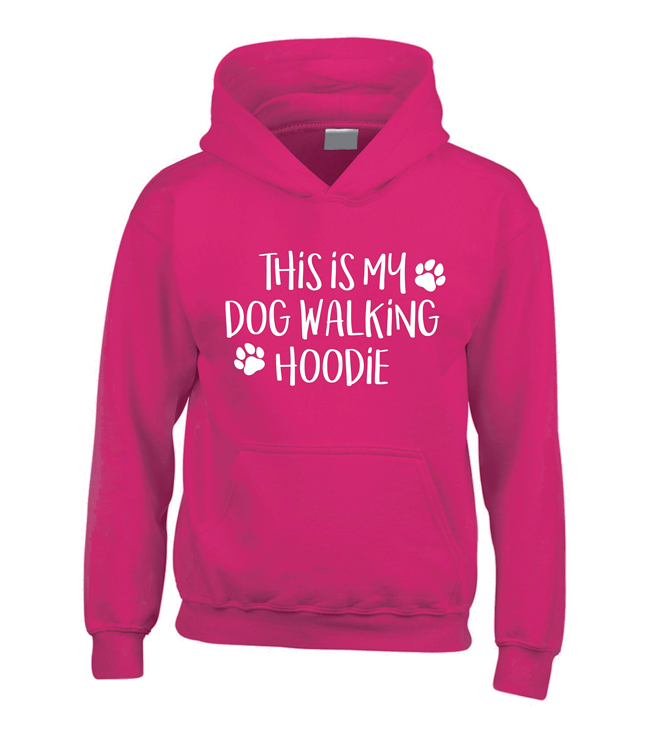 Edward Sinclair Women's Fuchsia Xl 'This Is My Dog Walking Hoodie' Hoodie In White Print