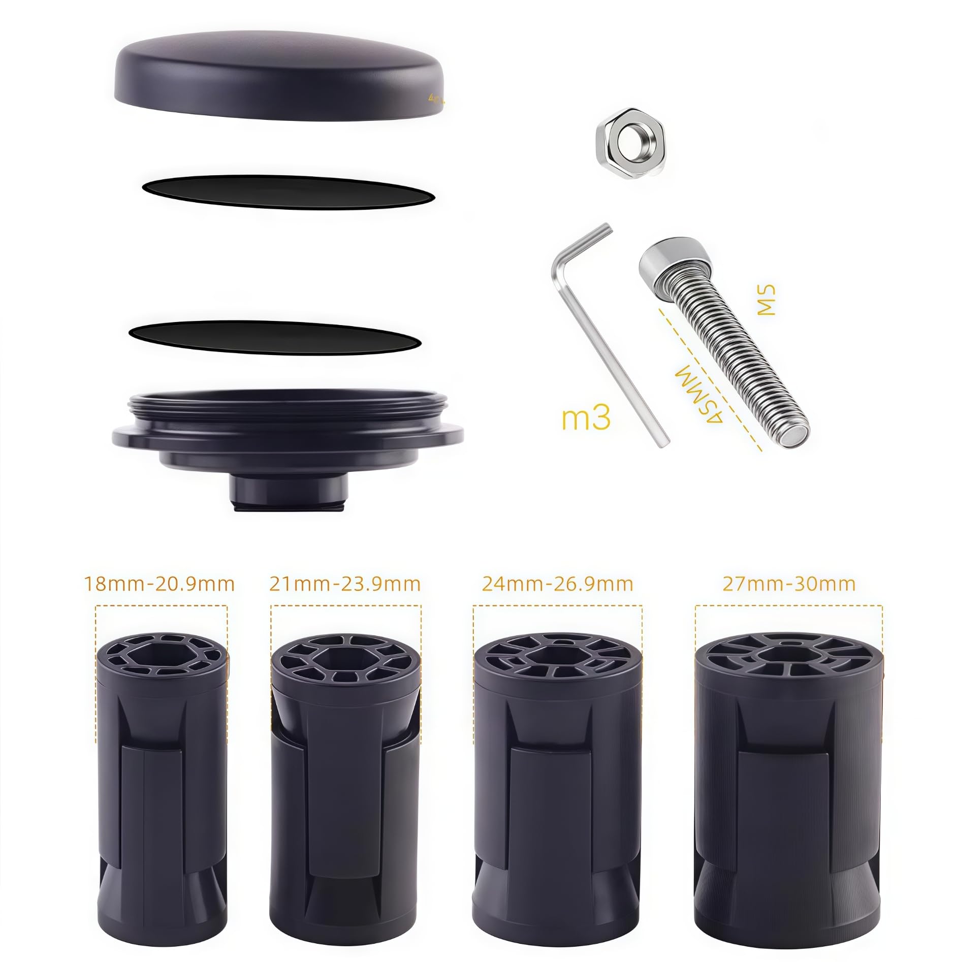 Fahrradhalterung, versteckt, kompatibel mit Air-Tag, Mountainbike, Diebstahlschutz, wasserdicht, für MTB, Fahrrad, Federgabel mit Innendurchmesser 18–30 mm (Air-Tag nicht im Lieferumfang