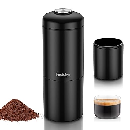 Eastsign Manual Espresso, Portable Espresso Machine, Compatible Ground Coffee, Hand Coffee Maker, Travel Gadgets, Manually Operated, Perfect for Camping, Hiking