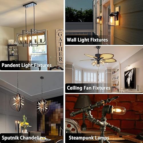 Miniatura 8 de Bombilla LED E26 de 3.2 pulgadas equivalente a 60 vatios, bombillas Edison blanco suave de 2700K regulables, CA 120V 600LM T10T9 bombillas de luz de