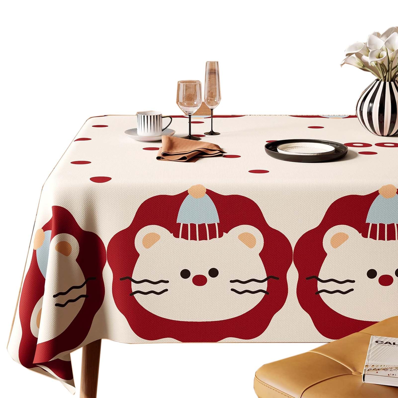 Mantel Rectangular Impermeable De PVC, Mantel Lavable Antimanchas para Cocina Comedor, Protector De Mesa Impermeable para Jardín Terraza, Mantel De PVC Flexible Y Fácil De Limpiar