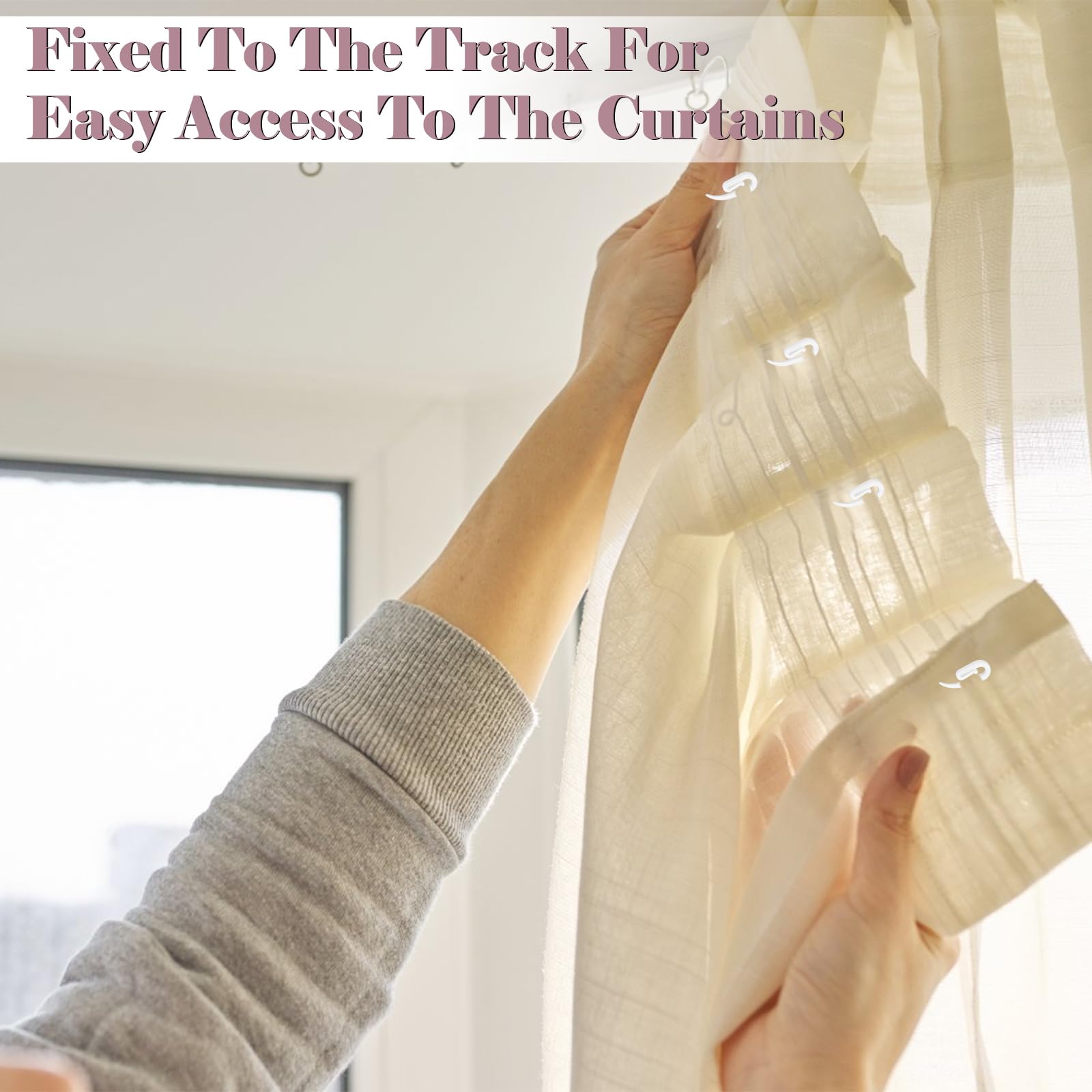 100 Ganci Per Tende In Plastica Bianchi - Rinforzati Per Tende Da Doccia E Finestre - Foto 11