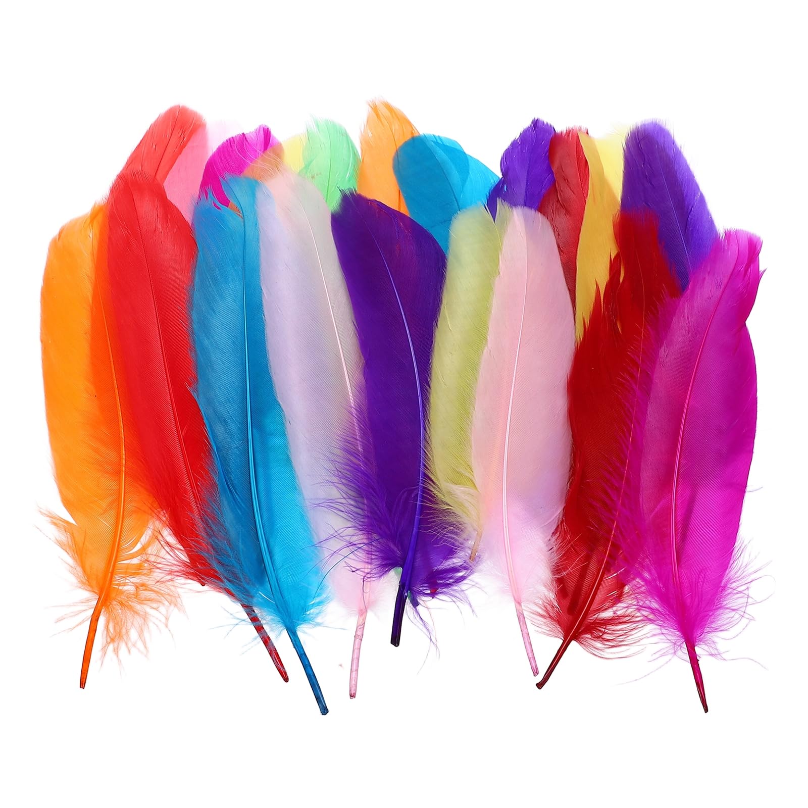 PATIKIL 4-7" Natural Goose Feathers Bulk for Crafts, 200 Pack Long Assorted Colors Feathers Decor for DIY Dream Catchers, Hats, Garland, Vase Supplies Adults Crafting, Multicolor