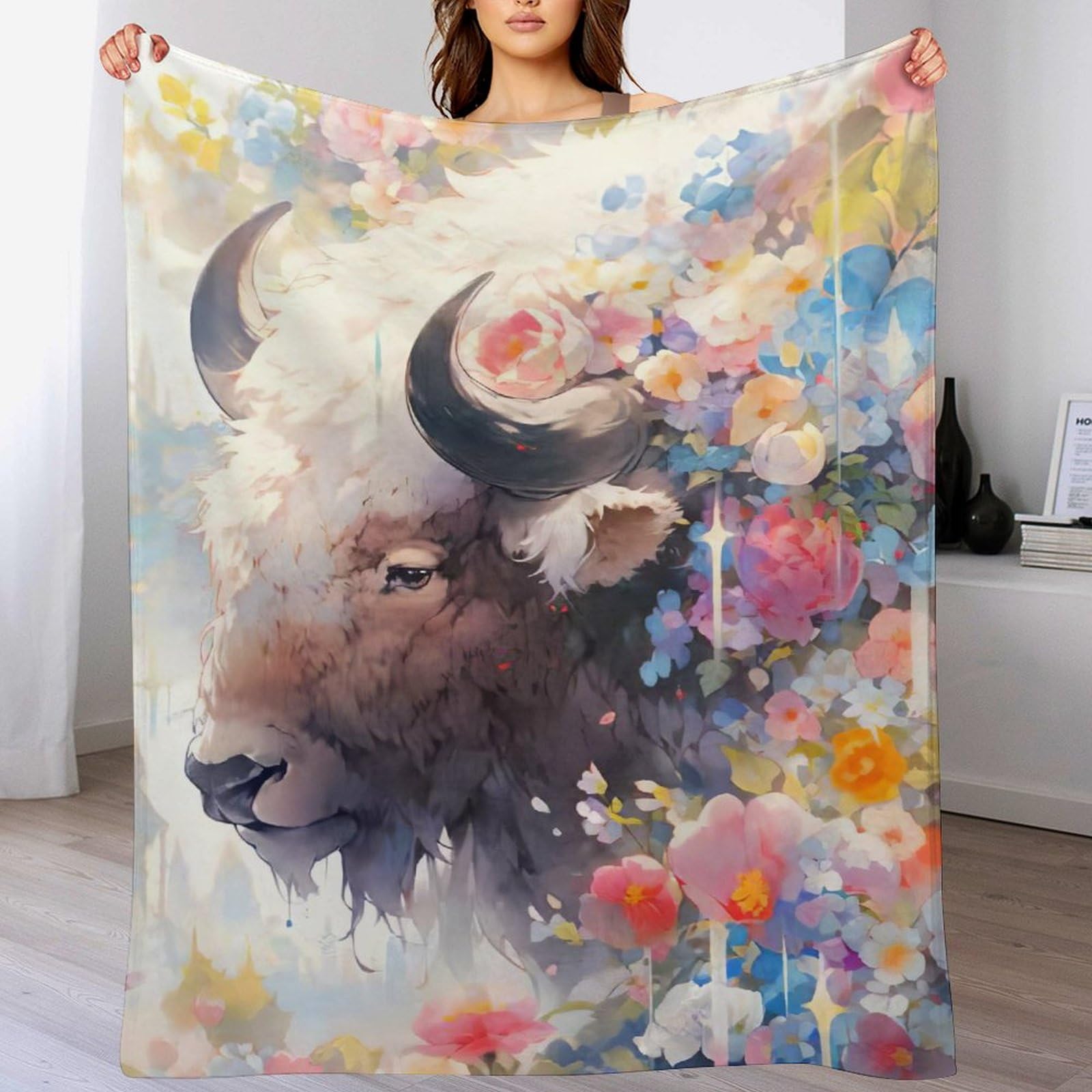 Couverture de canapé Coloful Bison flanelle chaude anti-courants d'air
