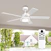 Ceiling fans with Lights and Remote 52 Inch Industrial Ceiling Fan for Bedroom Living Room Patios, Farmhouse Chandelier Fans OutdoorIndoor, 6 Speeds, Reversible DC Motor, Dimmable, White