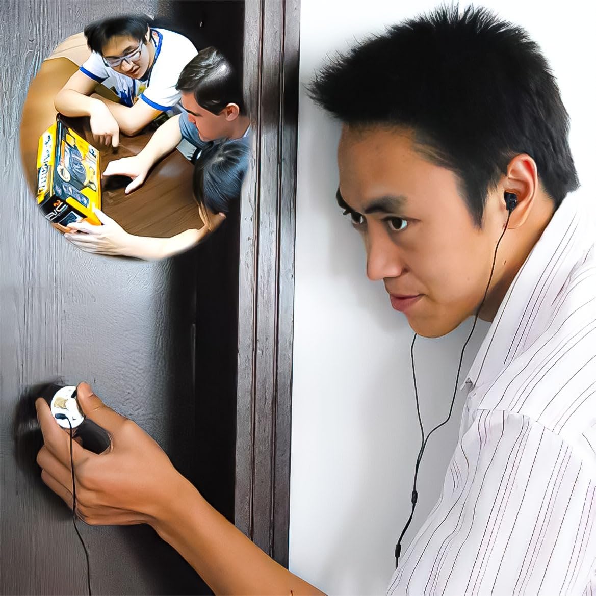 Microfono da Parete Professionale – Ascolta Attraverso i Muri con Filtri Avanzati, Microfono ad Ago – Ideale per Sicurezza, Privacy, Ufficio e Investigazione (ACOUSTIC HY929)
