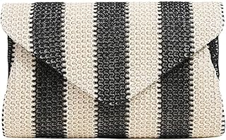 Straw Crossbody Bag Straw Clutch Women Woven Straw Shoulder Bags Summer Beach Envelope Purse Wallet