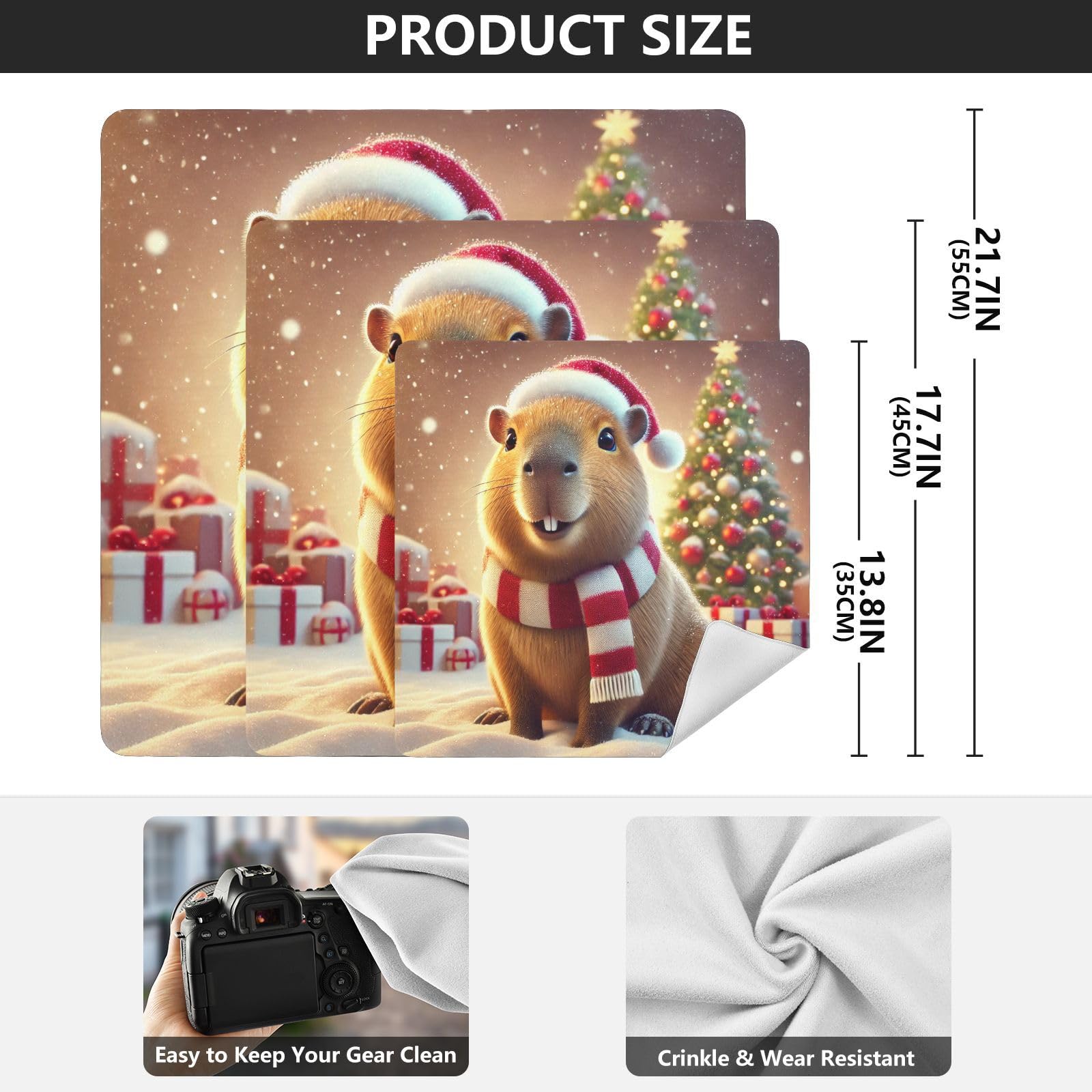 Capybara Santa Hat Christmas Protective Wrap 13.8