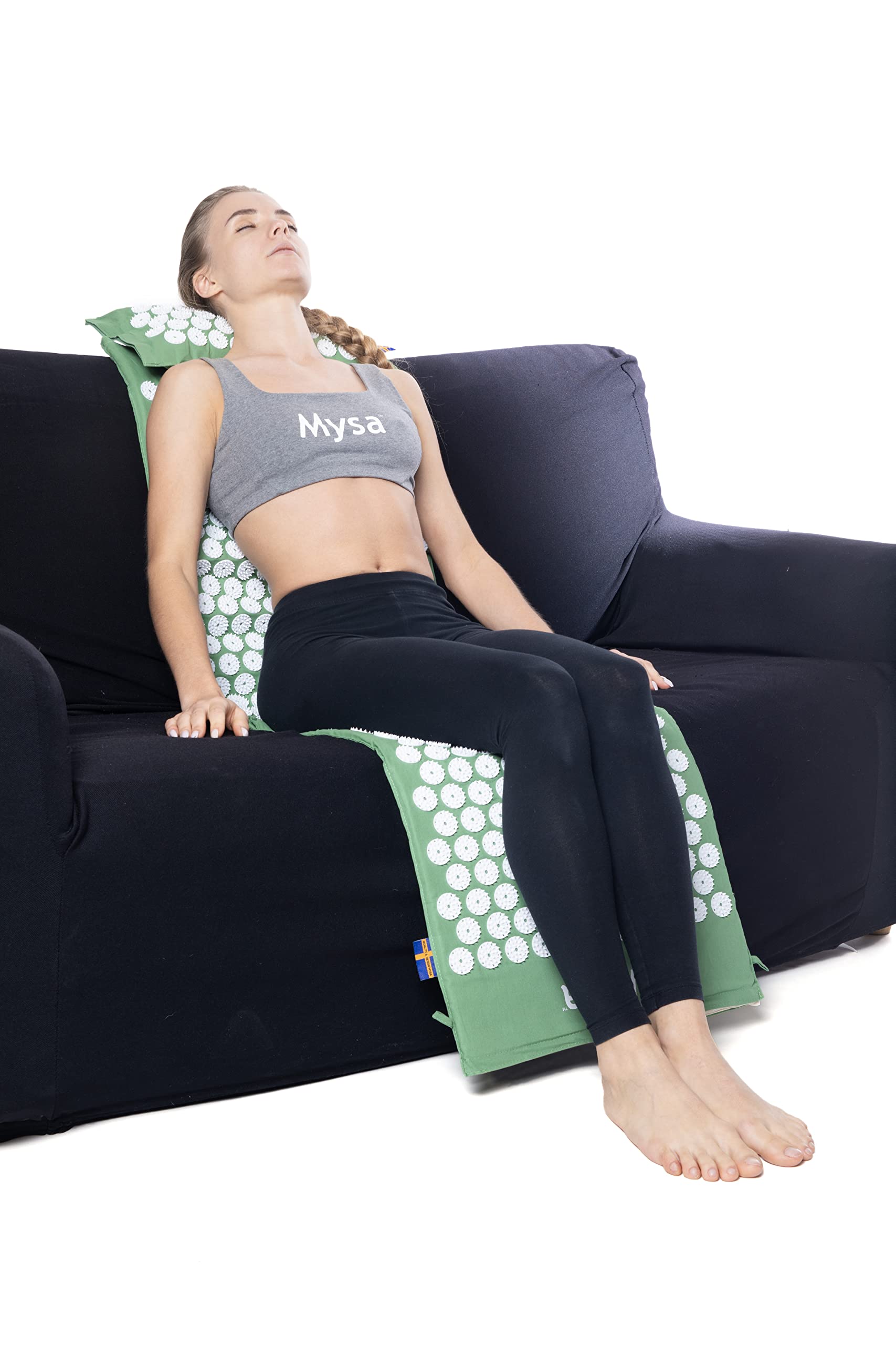 THERMO MYSA DUO XXL : Tapis d'acupression XXL plus coussin chauffant : 180 cm! pour grandes corpulences / l'ensemble du corps. L'authentique suédoise : la meilleure # 1 au monde ! +tutoriel et 4 sacs