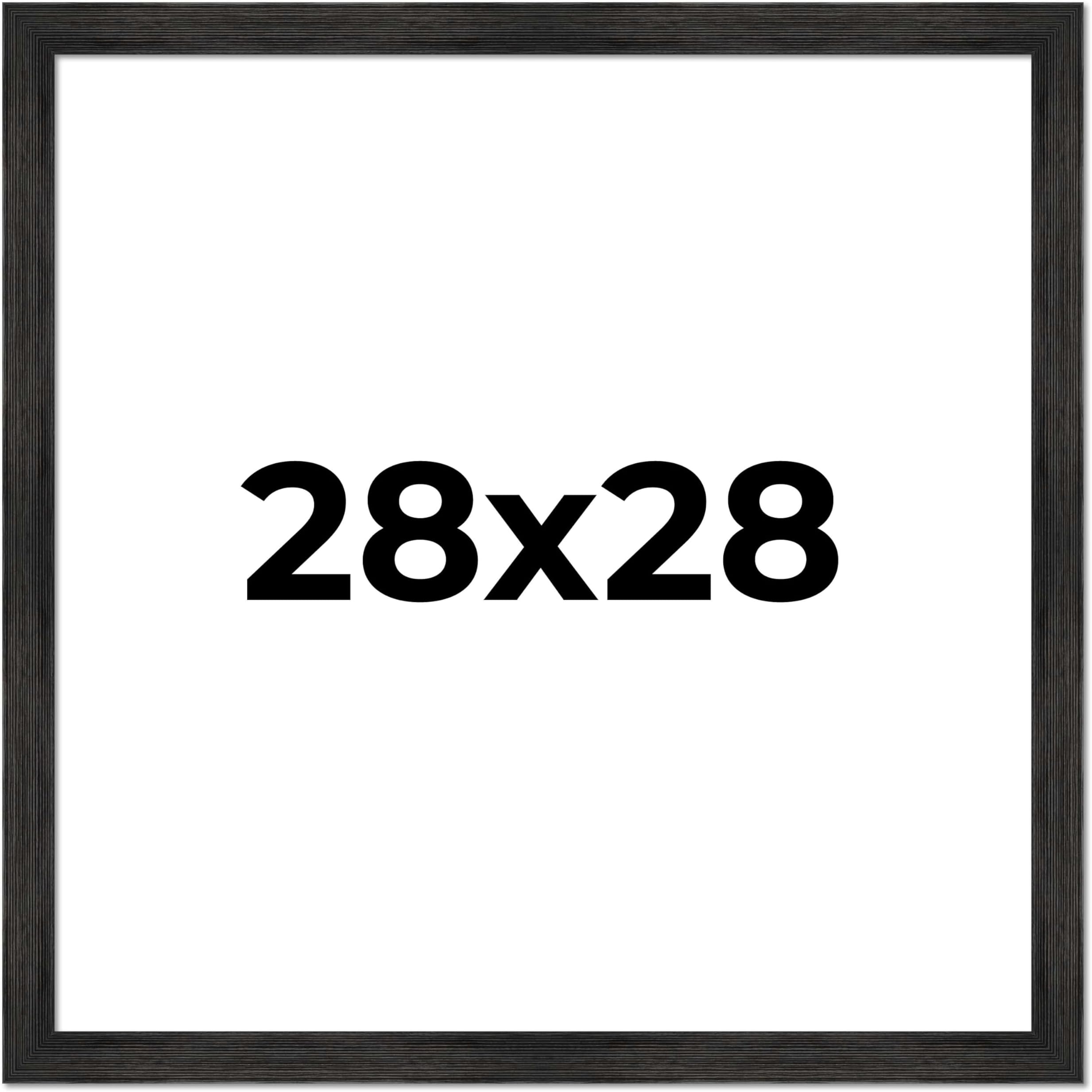 28x28 Frame Black Barnwood Picture Frame - Modern Photo Frame Includes UV Acrylic Shatter Guard Front, Acid Free Foam Backing Board, Hanging Hardware Wood Square Frame Wall Frames for Family Photos