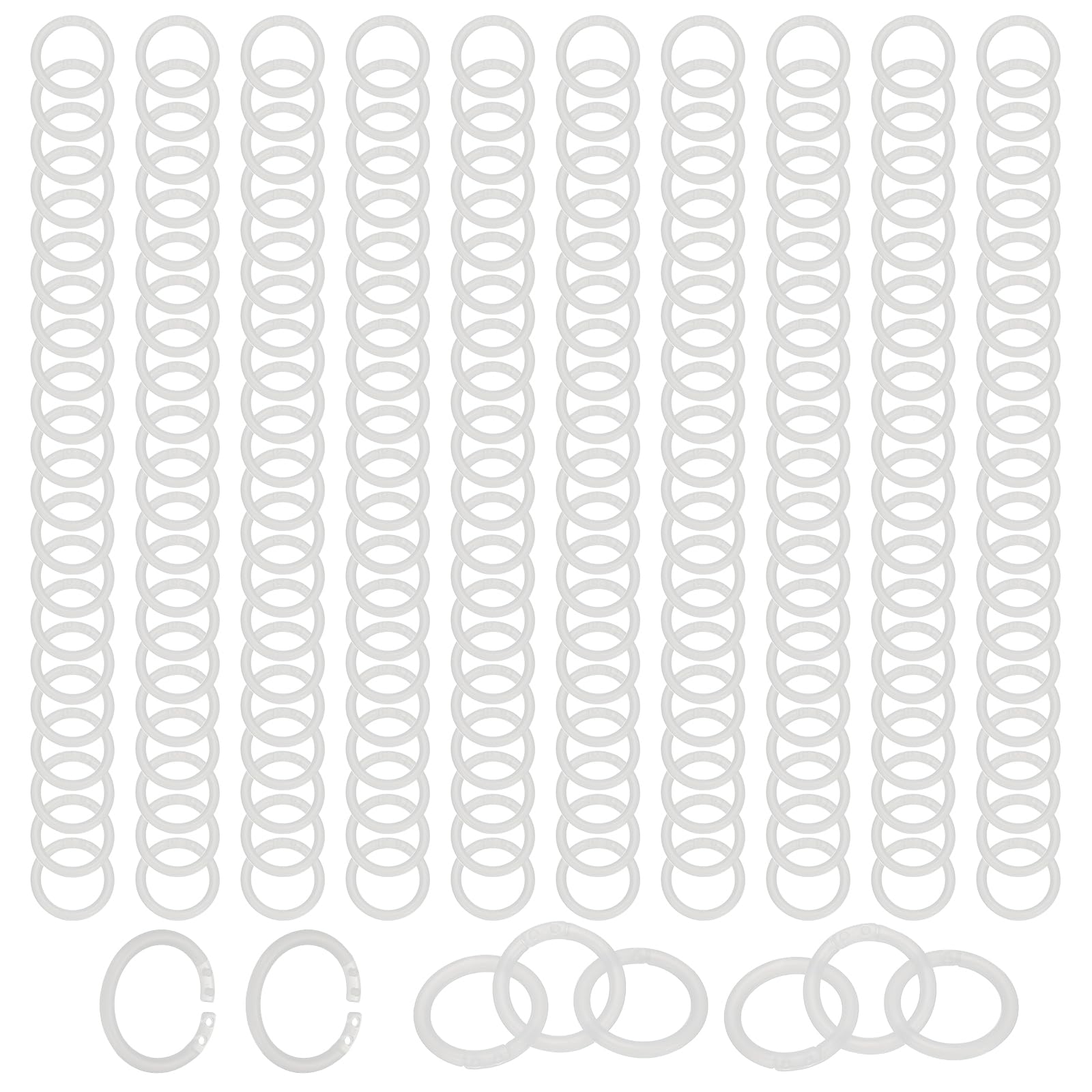 PATIKIL 1.1" OD 0.8" ID Loose Leaf Rings, 210 Pack Binder Ring Plastic for Book DIY Scrapbook Notebook Photo Album Transparent