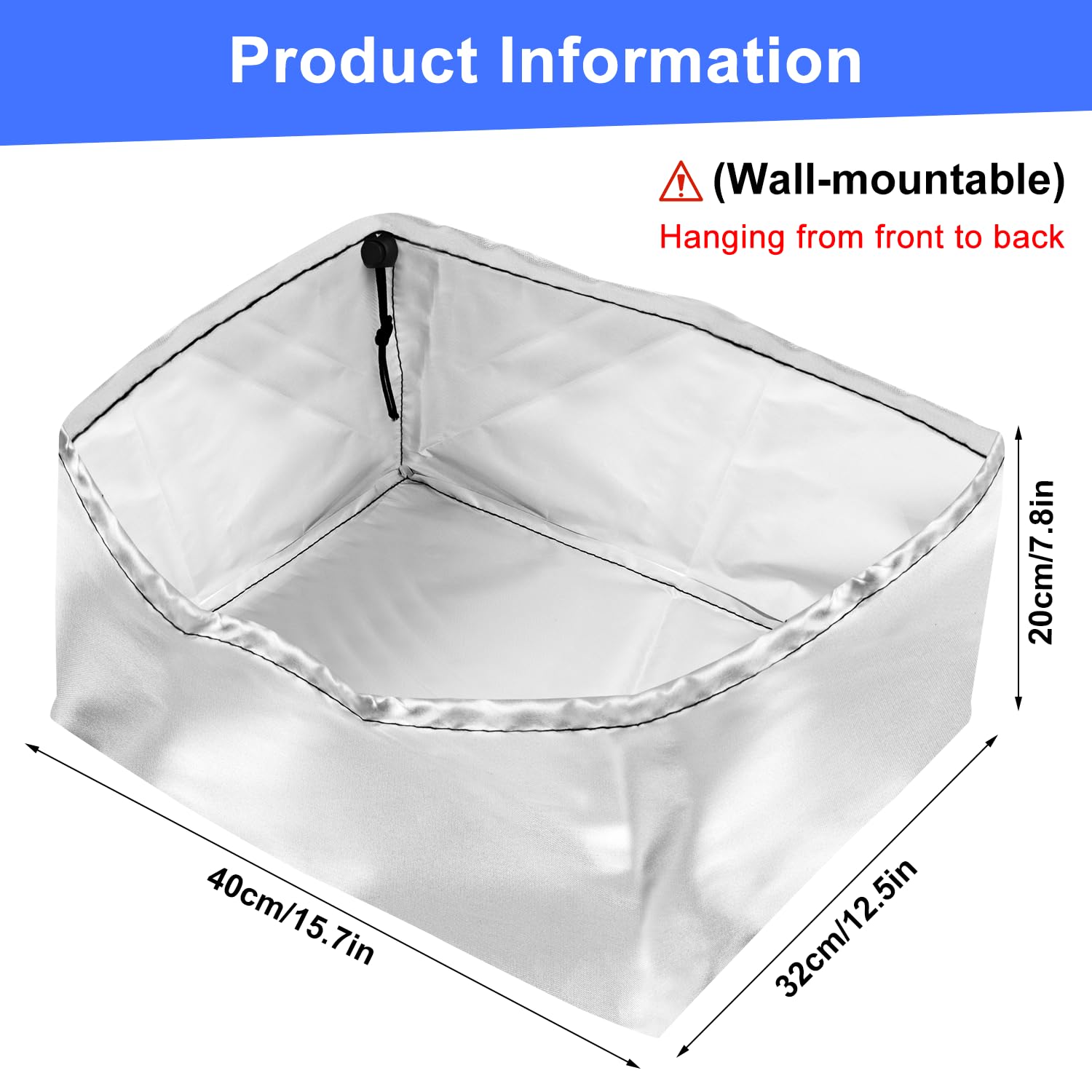 Wallbox daszek chroniący przed warunkami atmosferycznymi do stacji ładującej, montaż ścienny, tkanina Oxford, ochrona przed warunkami atmosferycznymi, osłona do Wallboxa, stacja ładująca EV (40 x 32 x
