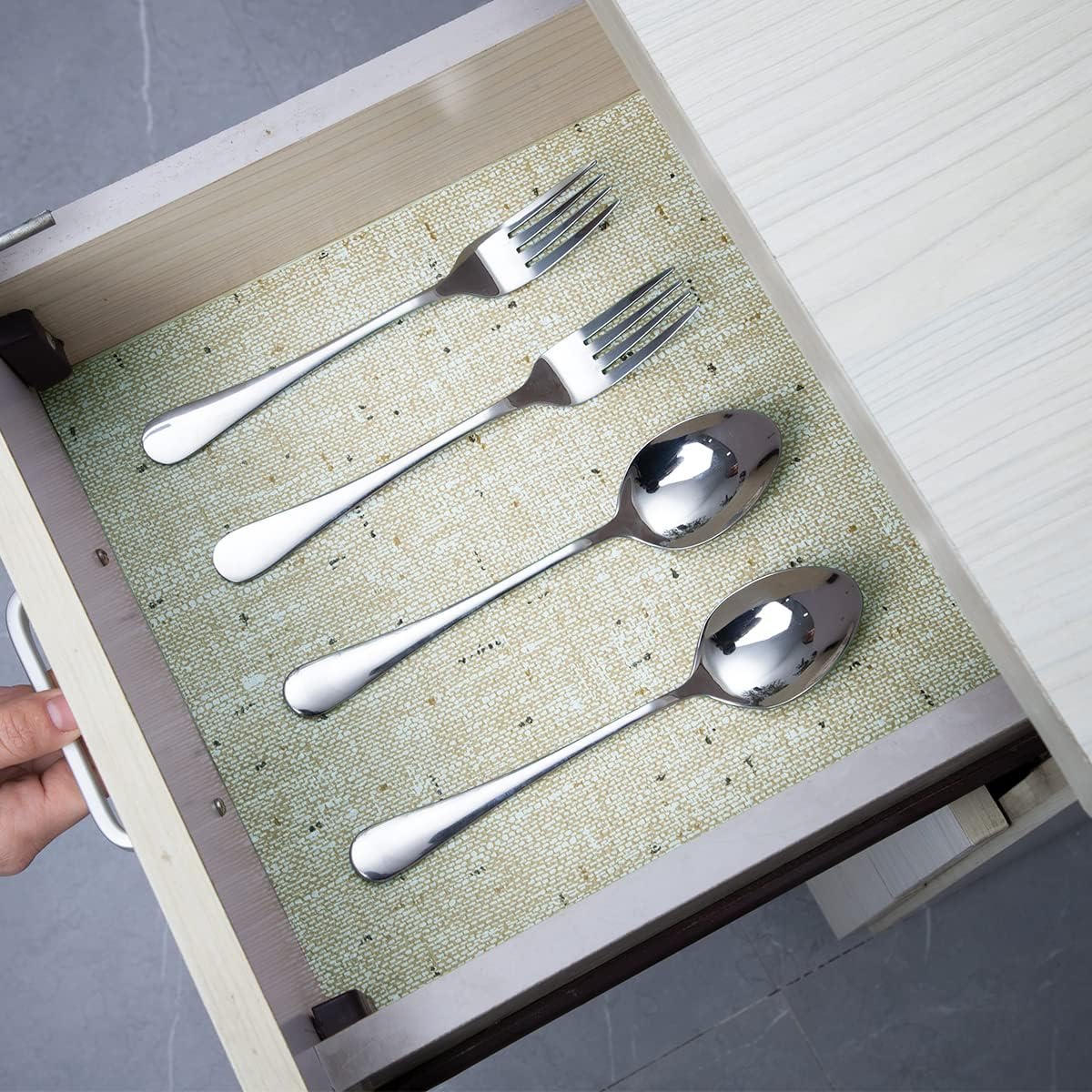 4 Rolls 18" W x 96" L Floral Drawer and Shelf Liner for Cabinets, Non-Adhesive Strong Grip Non-Slip Flower Shelf Cabinet Kitchen Shelf Liners for Kitchen Cabinets