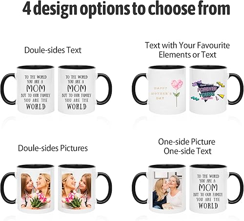 Miniatura 2 de Taza de café personalizada con foto de 11 oz en ambos lados, taza personalizada con tu imagen, logotipo, texto, regalos personalizados para mamá,