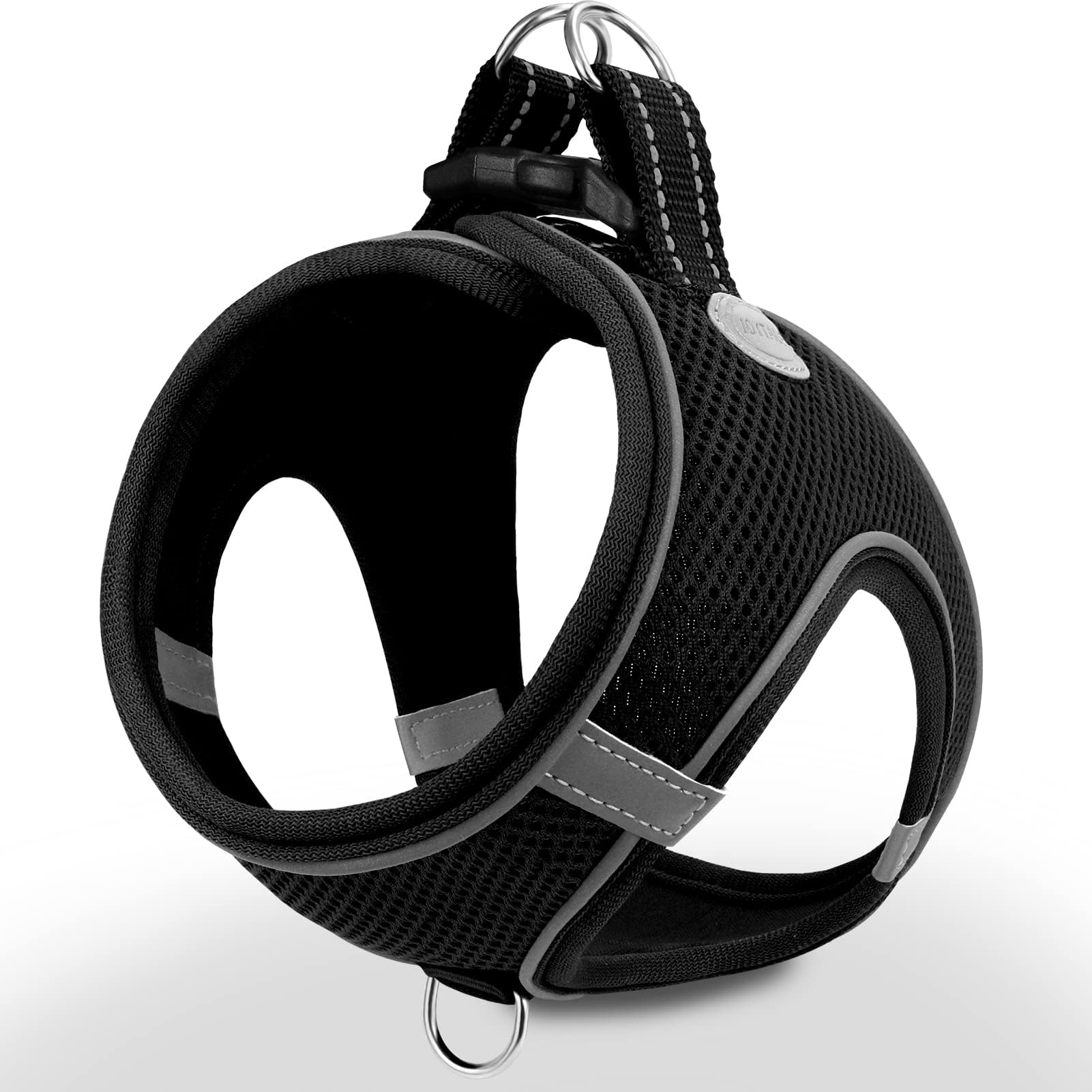 Joytale Step in Dog Harness, Soft Mesh Reflective Breathable Vest Harnesses, Easy Walk Harness with Safety Buckle for Extra Small and Small Dogs, S, Black