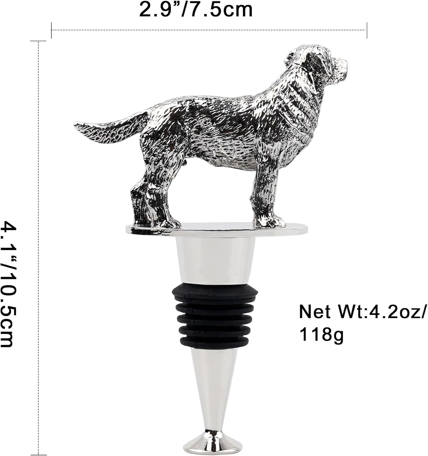 Labrador Retriever Wine Bottle Stopper, Labrador Retriever Gifts Wine Gifts Christmas Birthday Gifts for Men Women Dog Lovers, Wine Stopper for Wine Champagne Prosecco Wine Accessories - Image 3