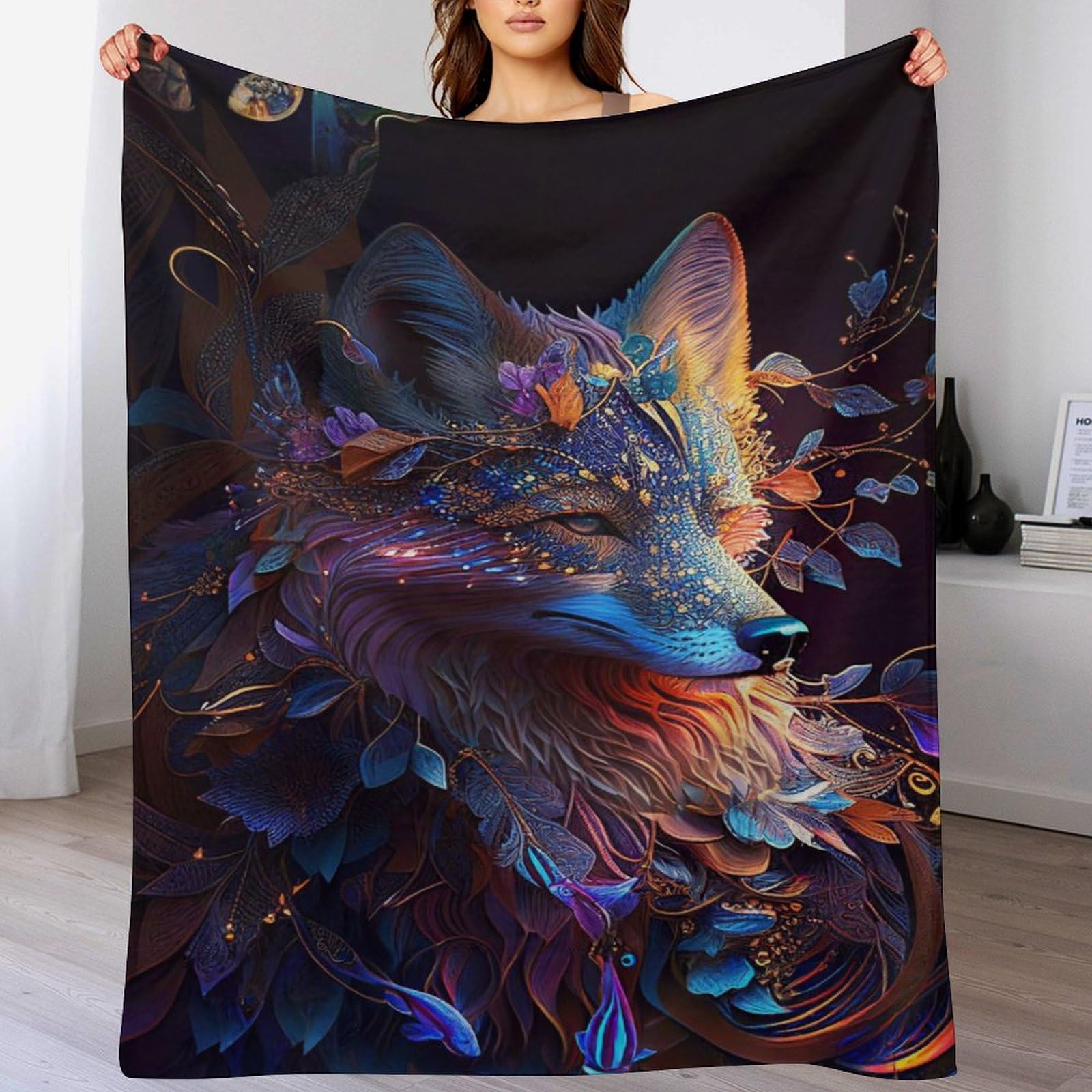 Couverture motif renard impression 3D, le cadeau idéal pour enfants et adultes