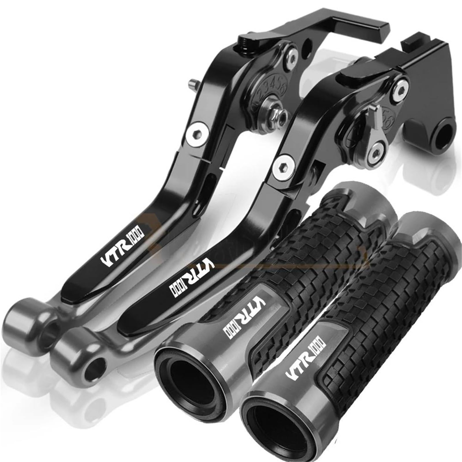 Tgvselpj Black1 Motorcycle Part Folding Extendable Brake Clutch Levers Motorcycle Accessories Parts Adjustable Handle For H-Onda Vtr1000f 1998-2005(Black1)