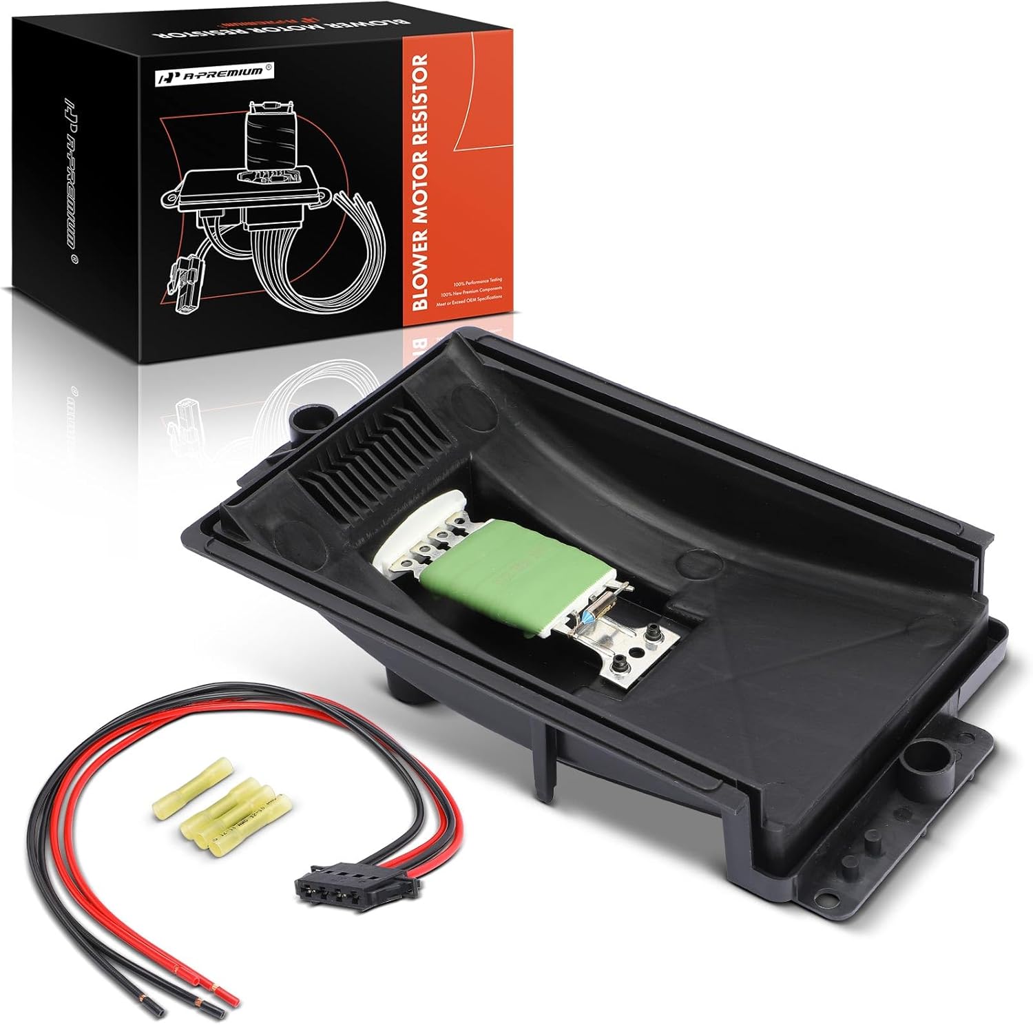 A-Premium Front HVAC Blower Motor Resistor Compatible with Volkswagen Beetle 1998-2010, Golf 1999-2006, Jetta 2000-2005, Golf 2010 & Audi TT Quattro/TT 2000-2006, with Wire Harness Kit