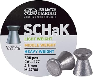 Predator Polymag JSB 1045-500 Schak Diablo Air Gun Pellets .177 Cal, 7.33 Grains, 500ct
