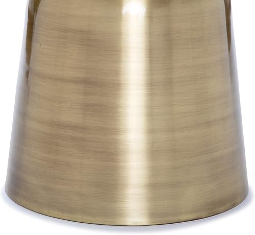 Miniatura 6 de Finch Adler - Mesa lateral de metal de latón, pequeña, redonda, para sala de estar o dormitorio, parte superior de granito sólido totalmente