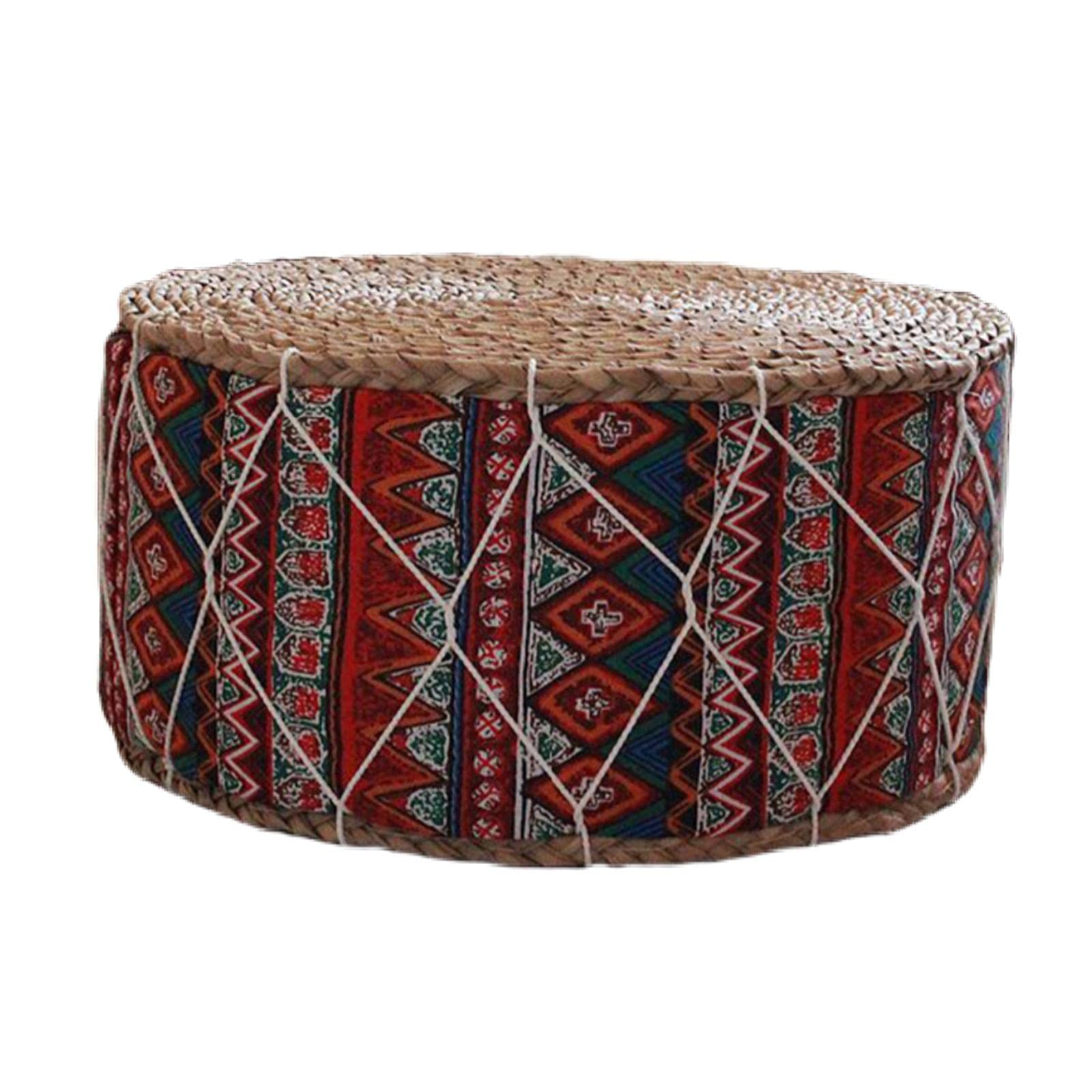 Handmade Straw Futon Floor Pillow Meditation Cushion Stool Pouf Bohemia Red|Home & Garden|Home Dacor> Pillows-image-46