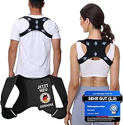 GERADIX Haltungskorrektur Rücken Geradehalter Rückenstützgürtel: Back Posture Rückenkorrektur für Herren und Damen Verstellbare und Atmungsaktive Korrektur Rückengurt (S-L)