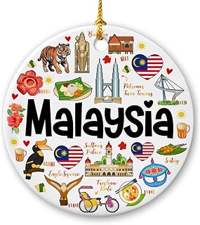 Lotacy Malaysia Symbols Colorful Christmas Ornament, Home Decor, Gifts and Souvenirs, Malaysian Gifts