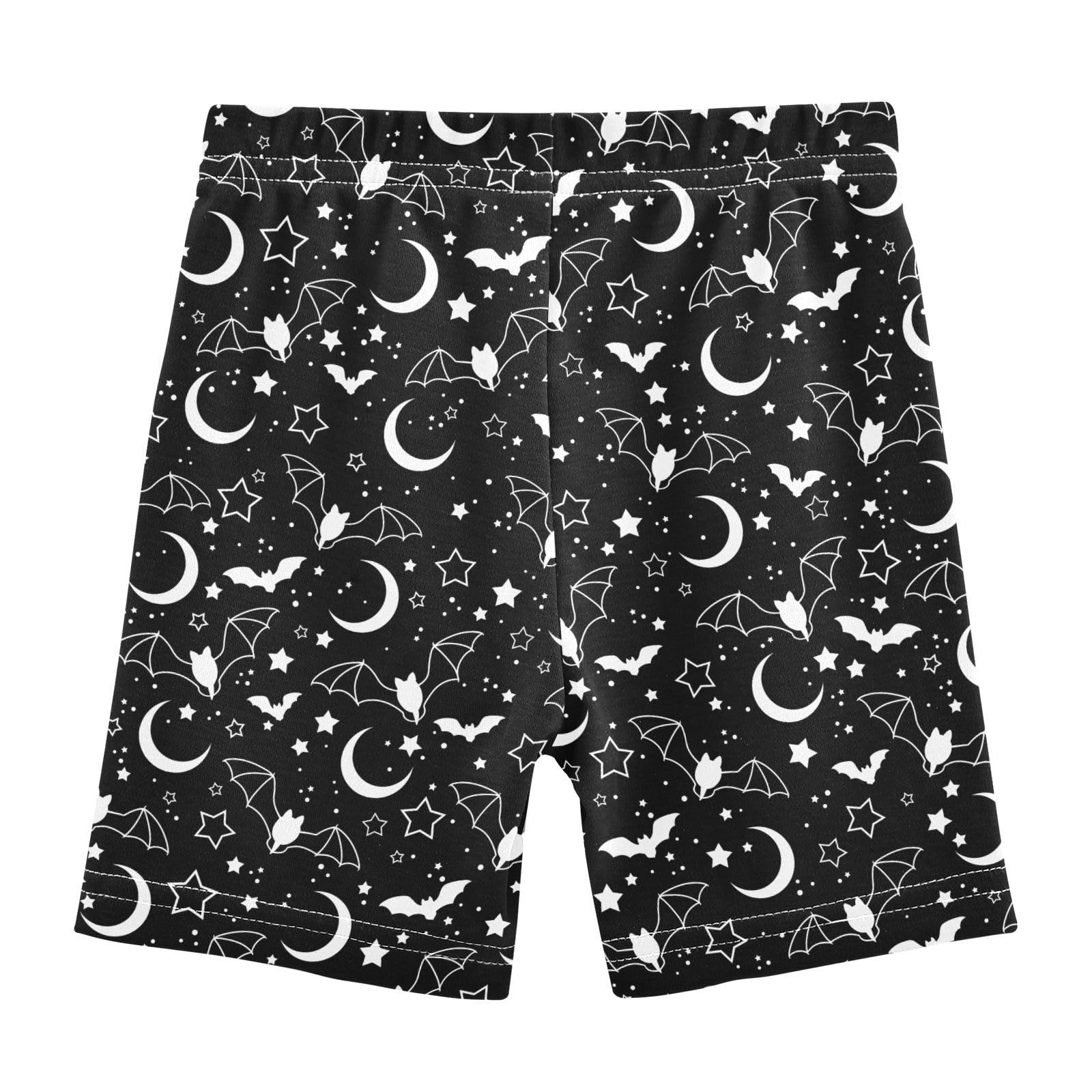 JHKKU Girls Bats Stars Moon Shorts Cotton Cartwheel Bike Kids Biker Under Dress Dance Short Girl Clothes 4T
