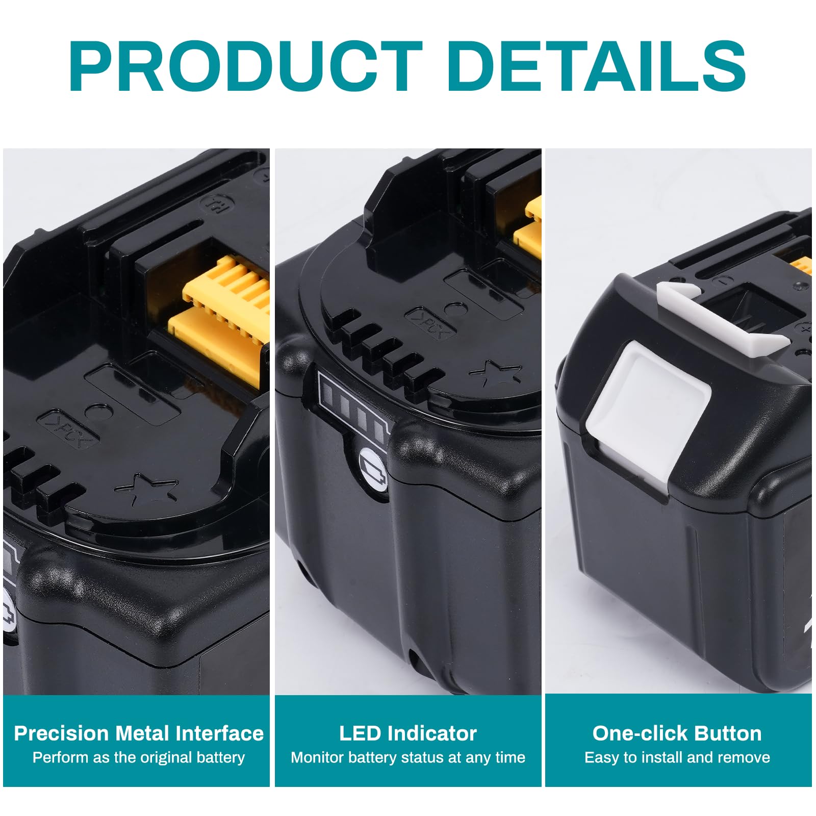 Batería de 18V para Herramientas MKT Compatible con BL1860 BL1850 BL1840 BL1830 BL1820 LXT400, Batería de Repuesto de Ion de Litio de Alto Rendimiento (9,0Ah, 2 PCS)