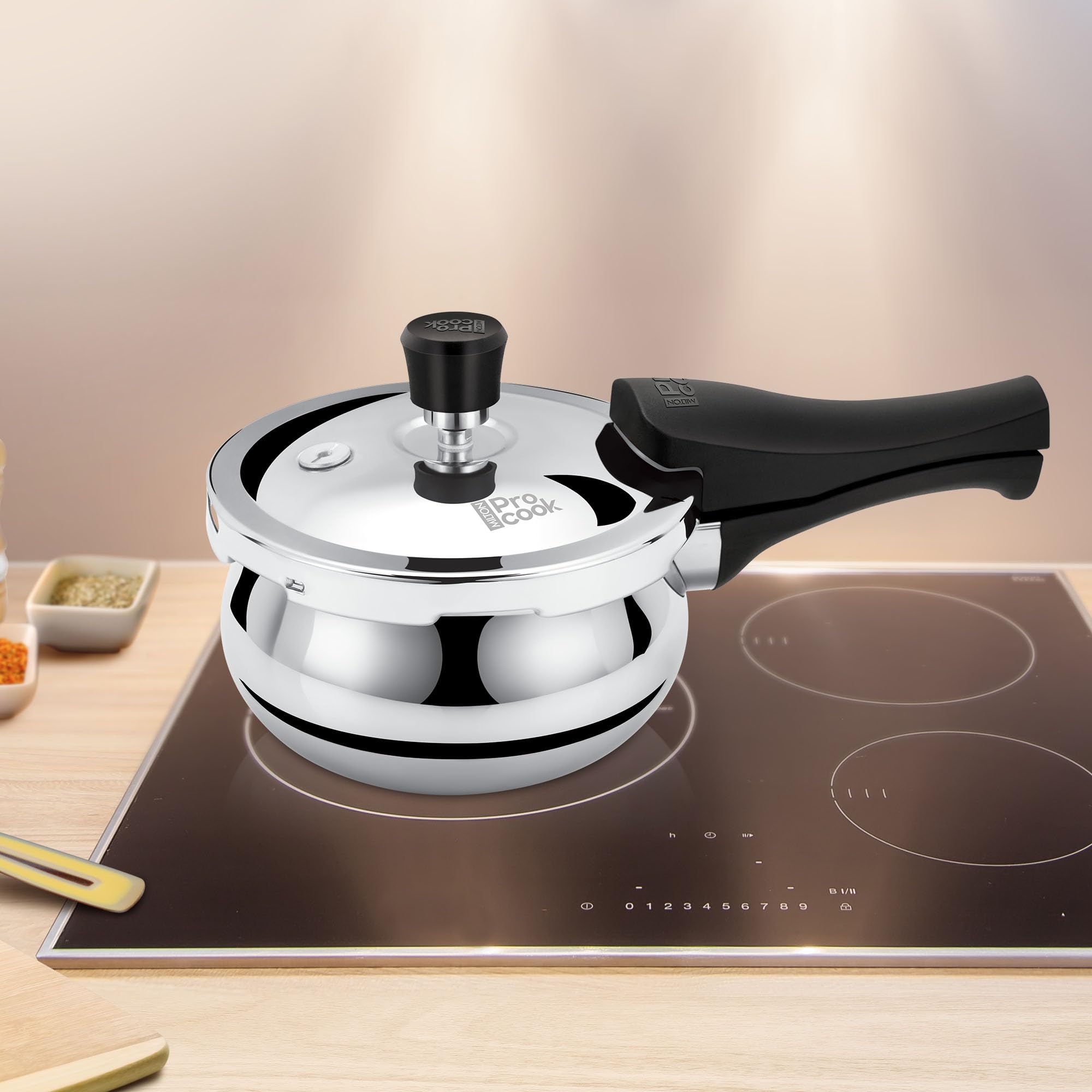 Milton Pro Cook Induction Cookware & Gas Stove Friendly Triply Stainless Steel Curve Pressure Cooker 1.5 Litre With Dual Lid | Outer Lid & Glass Lid | Gasket Release System | 5 Year Warranty | Silver — Amazon image 7