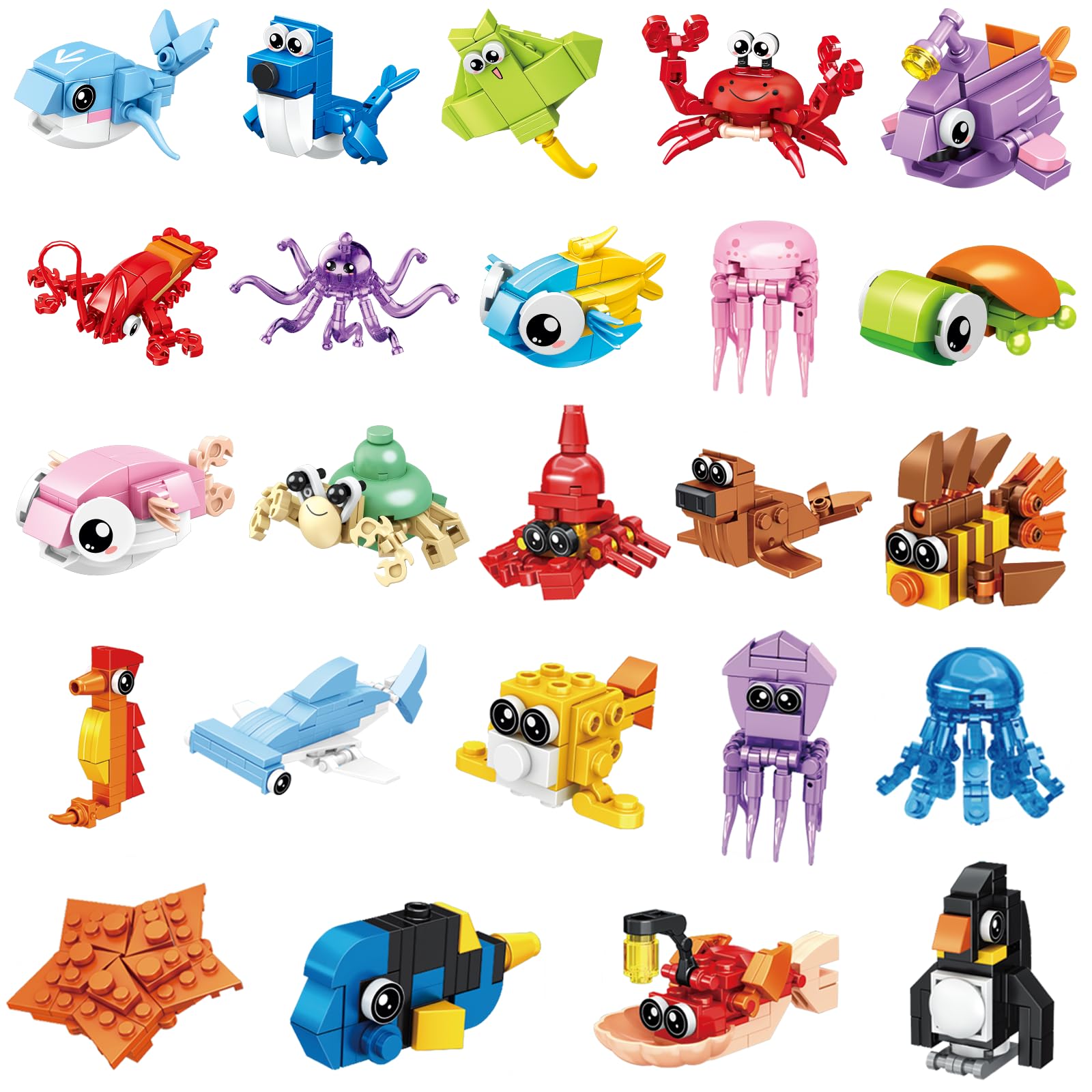 BRICHBROW 24 Pack Mini Building Block Sets Animal Building - stacking blocks | Mubboo