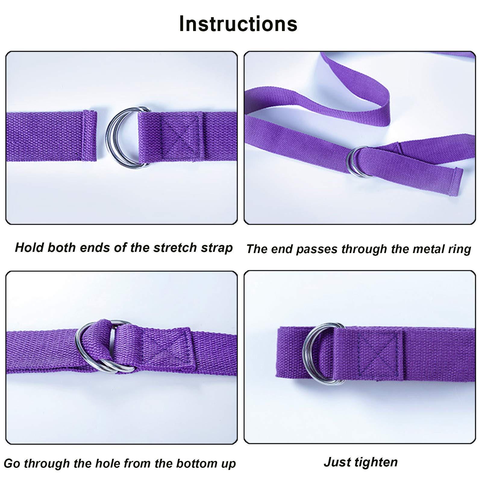 CampTeck Yoga Gurt Mit D-Ring - Verstellbarer Dehnungsgurt Für Yoga & Pilates