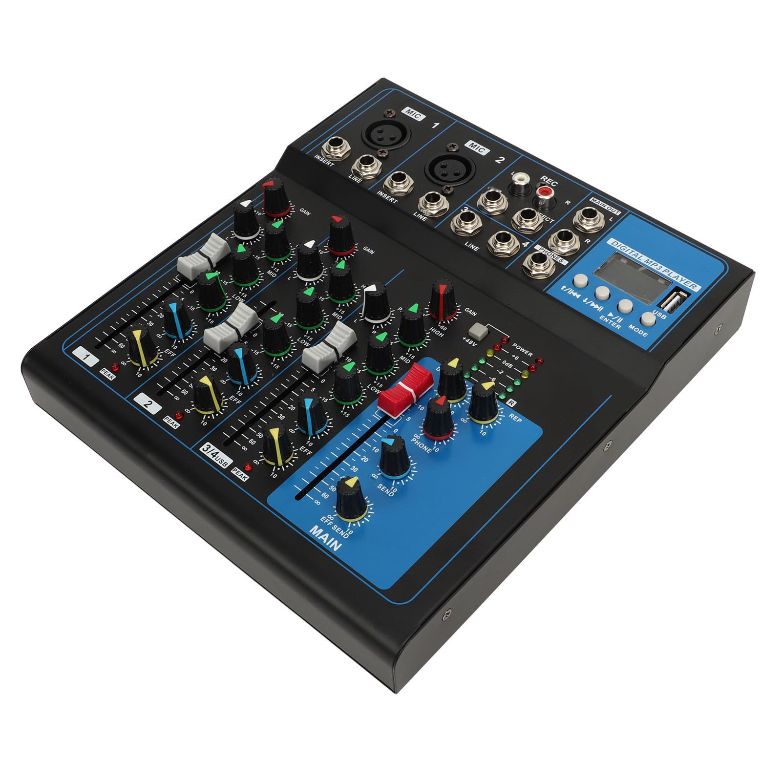 Mixer, Console per Tavola Armonica in Metallo con Regolazione Fine per Studio di Registrazione (Spina UE 220V)