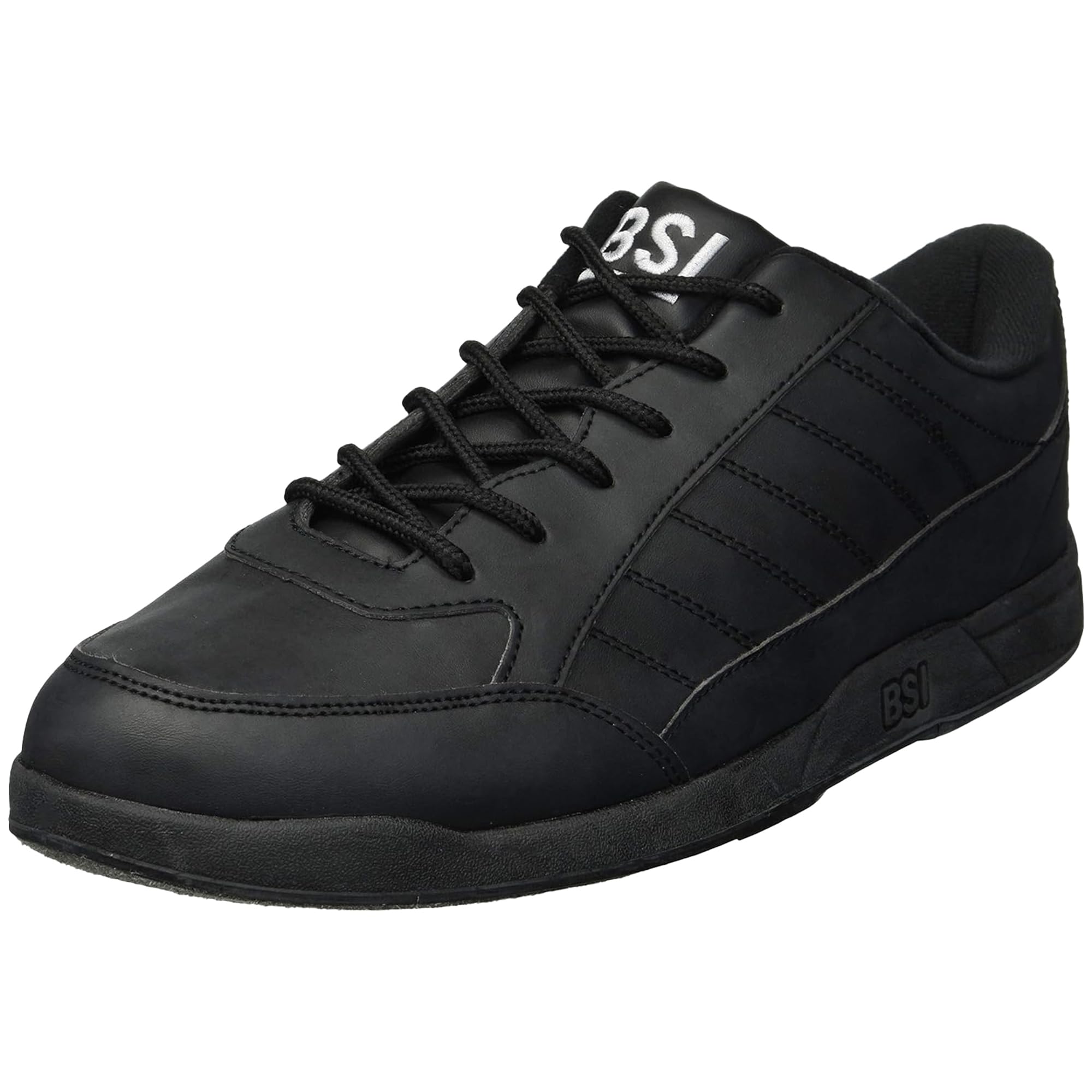 BSI Men’s 521 Sport Basic Shoe - Lightweight Leather Bowling Shoes with Cushioned Support for Men, Black, 10.5