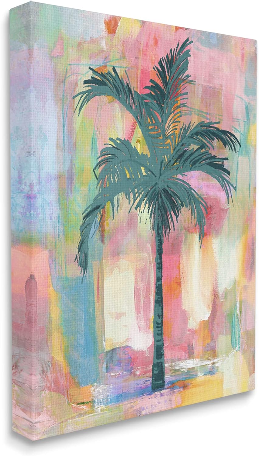 Stupell Industries Tropical Palm Tree Abstract Pink Yellow Collage, Design by Kristen Dew, 24 x 30