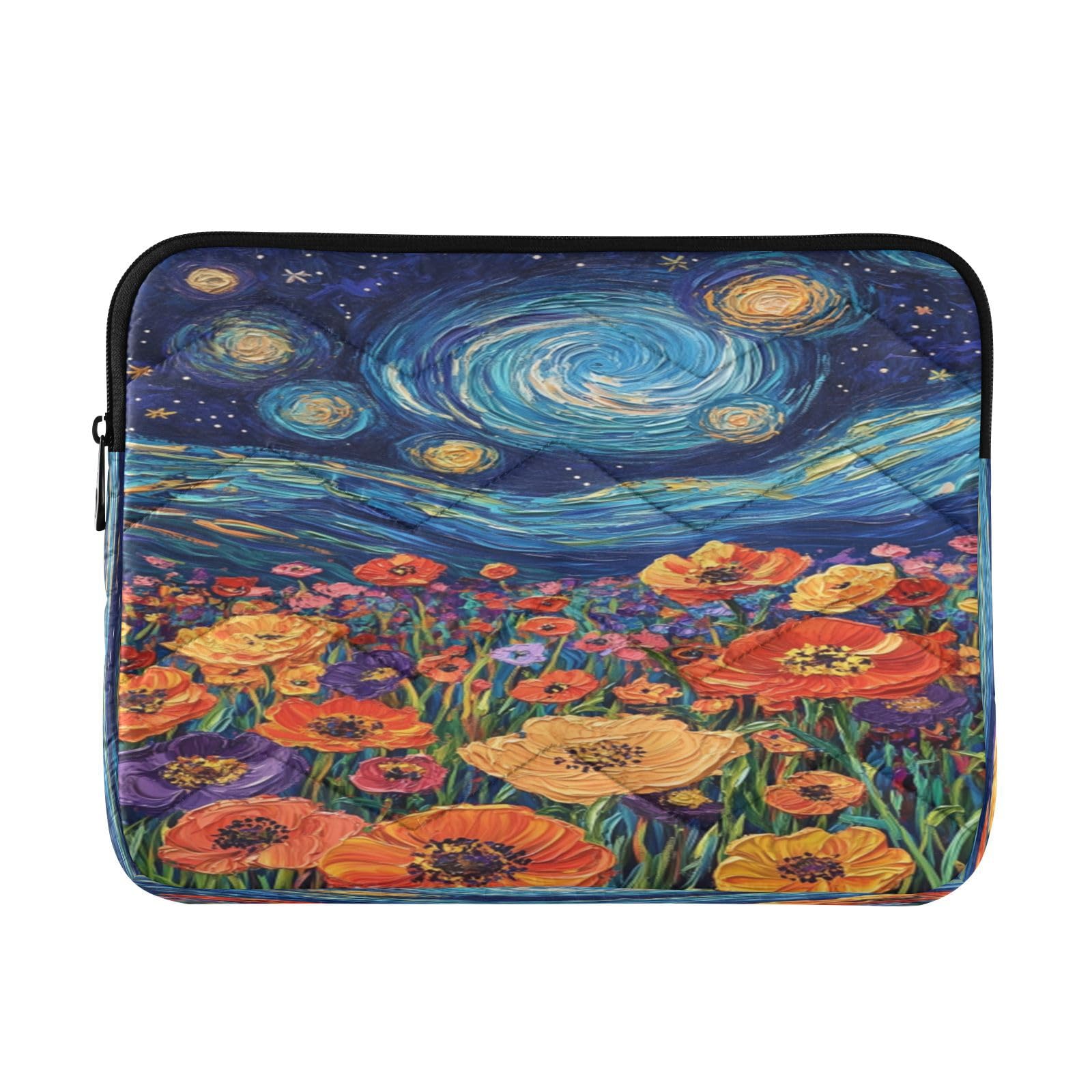 Star Poppy Field Blue Laptop Sleeve for 13-13.3 IN Water Resistant Portable Laptop Sleeve Bag Protective Case for Travel Airport Carry on