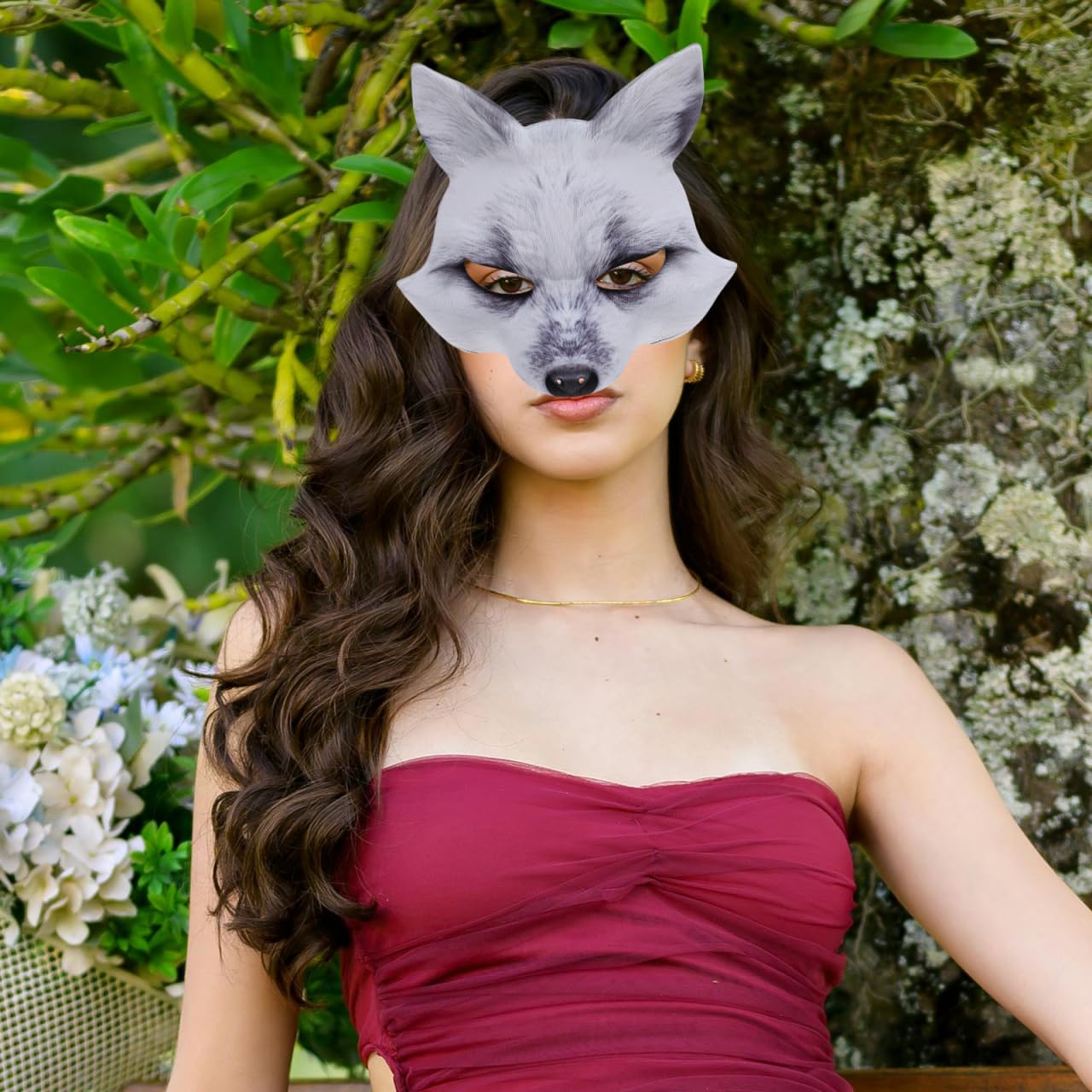 PRETYZOOM 2Pcs Fox Mask Half Face Cosplay Masks Lightweight Eva Material for Halloween Carnival Masquerade Party - Image 3